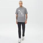 Alpha Industries Nasa Logo Print  Erkek Gri T-Shirt