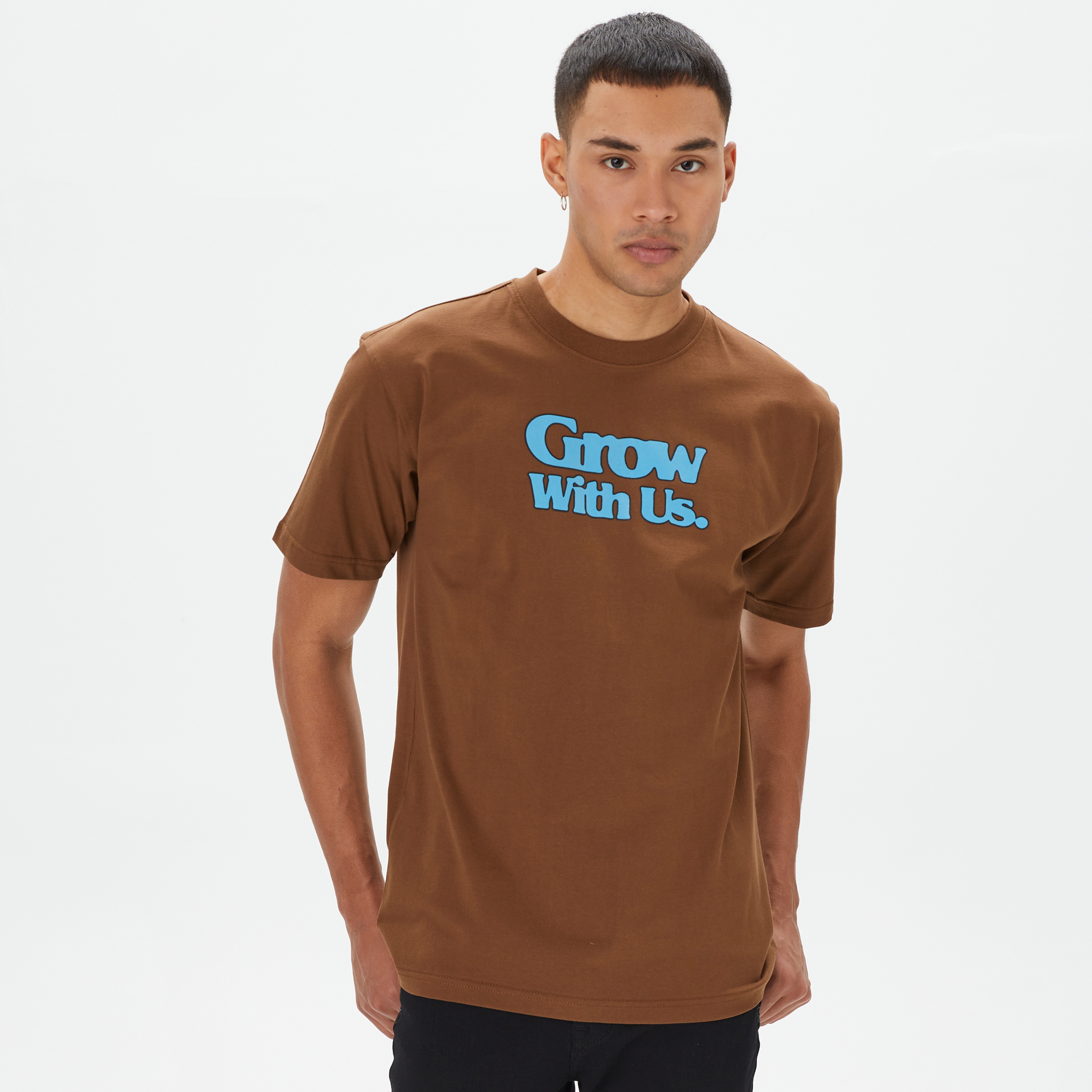 Market Grow With Us Erkek Kahverengi T-Shirt