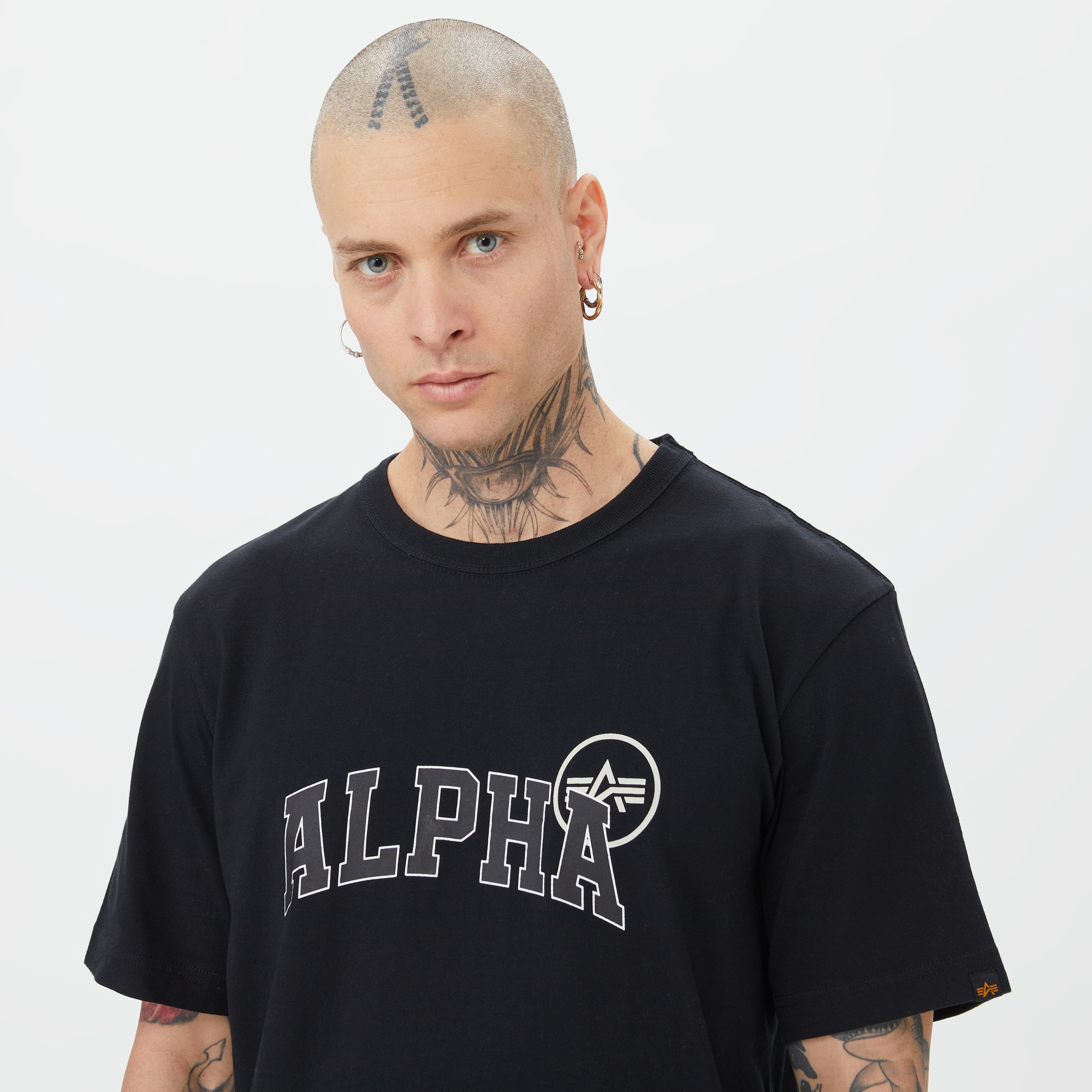 Alpha Industries Essential Logo Erkek Siyah T-Shirt