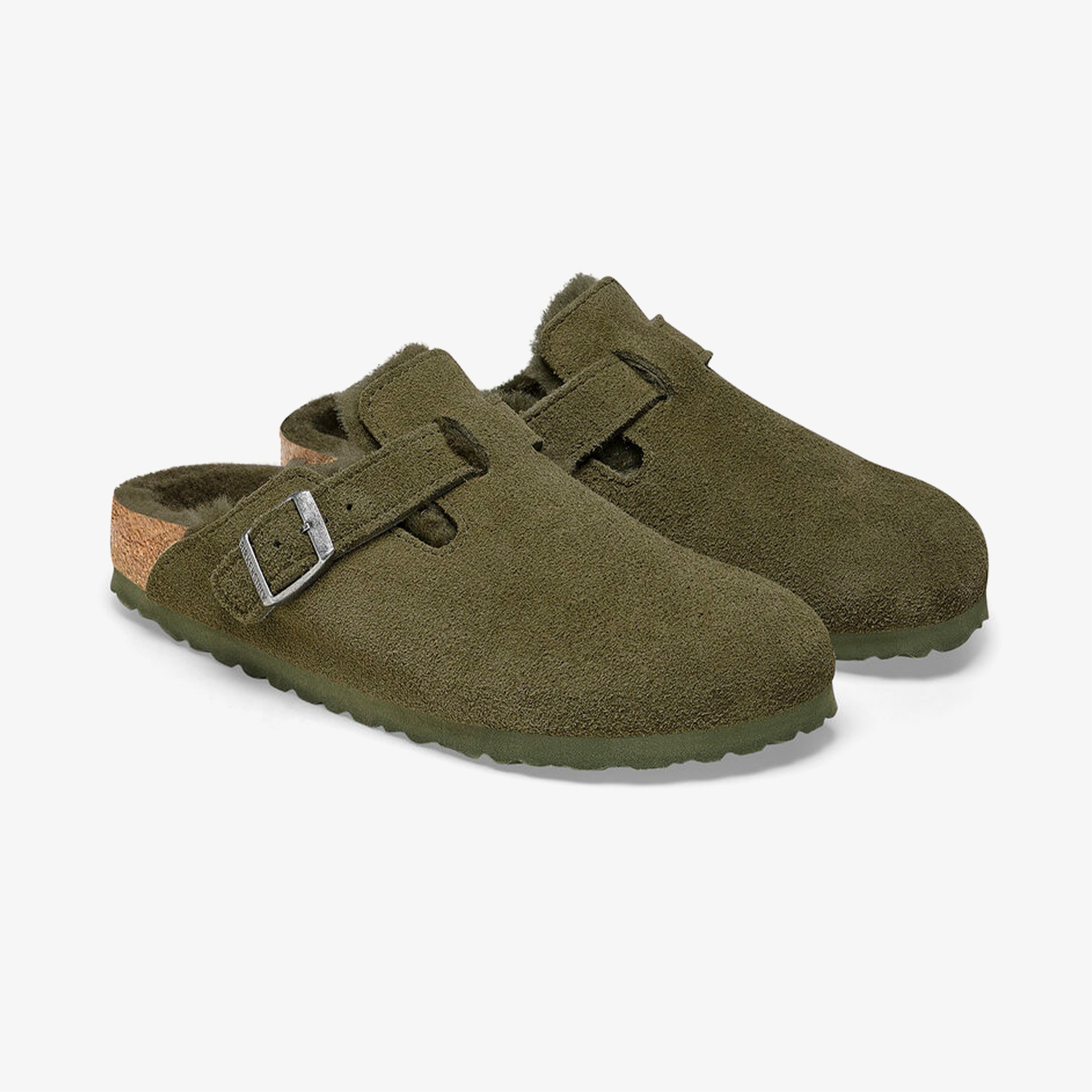 Birkenstock Boston Fell Vl Unisex Yeşil Terlik