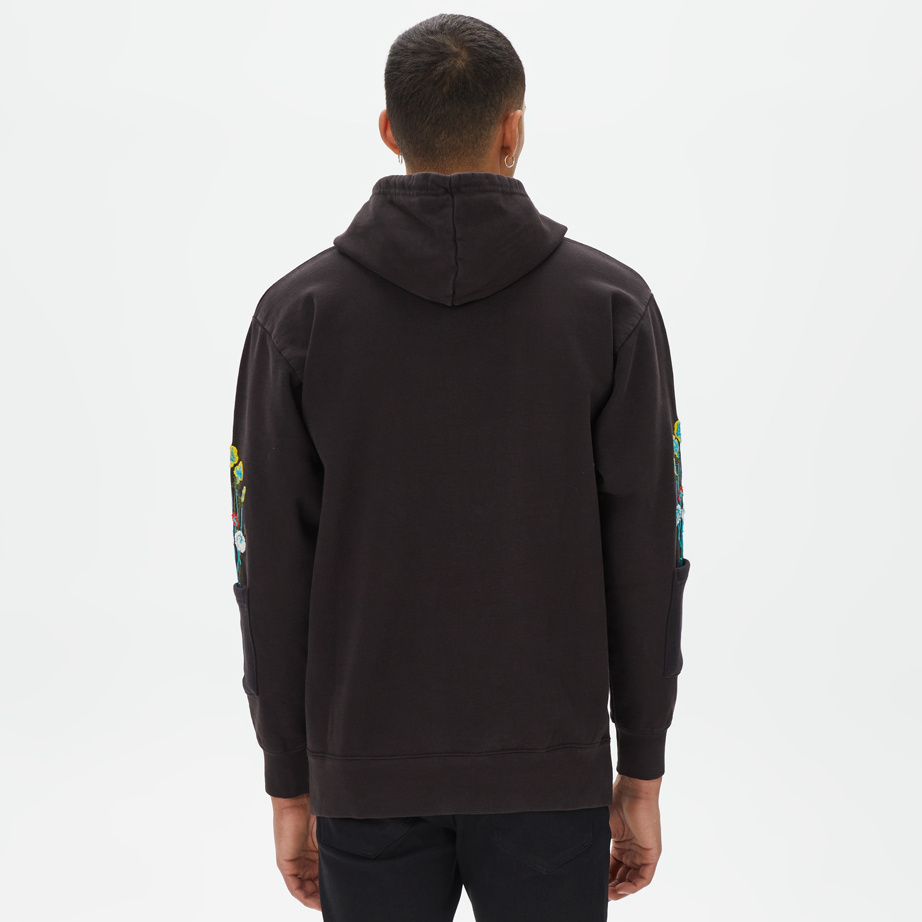 Market Bouquet Pullover Erkek Siyah Hoodie