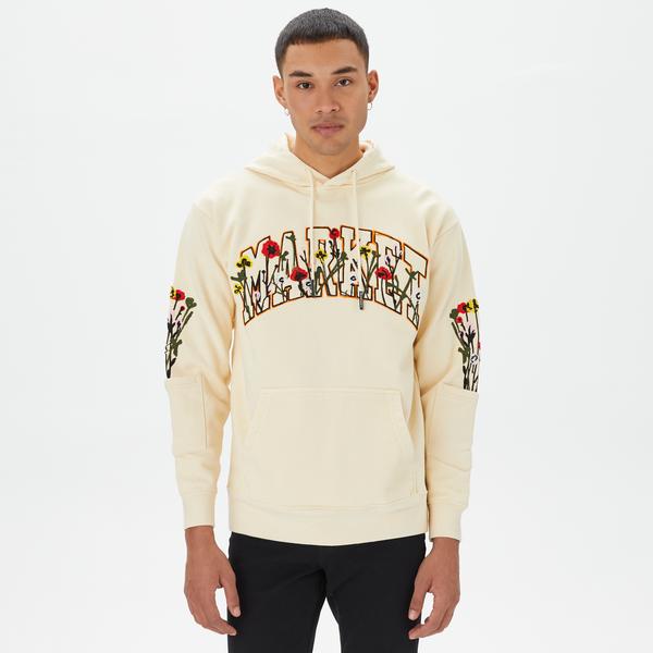 Market Bouquet Pullover Erkek Krem Hoodie