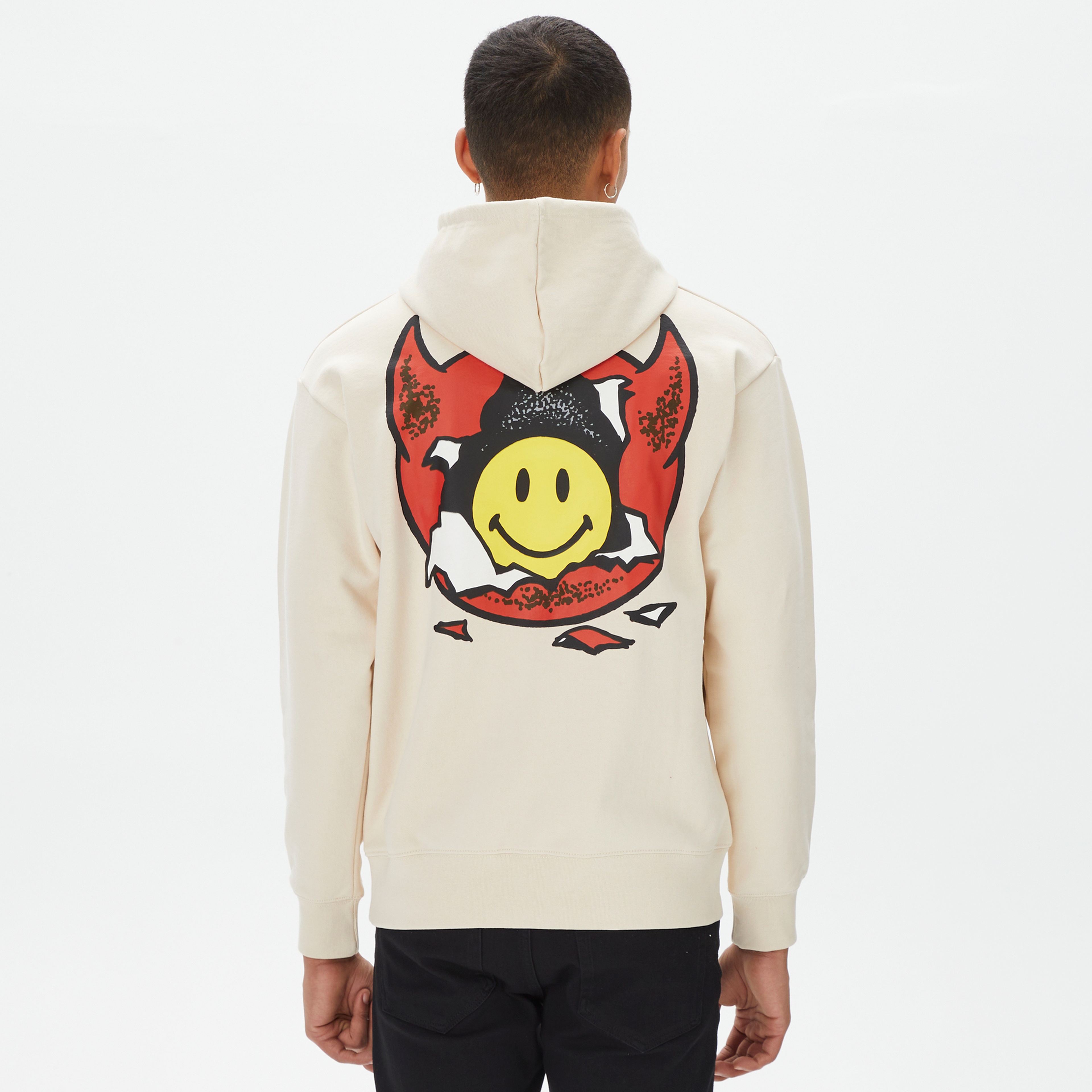 Market Smiley Inner Peace Pullover Erkek Kahverengi Hoodie