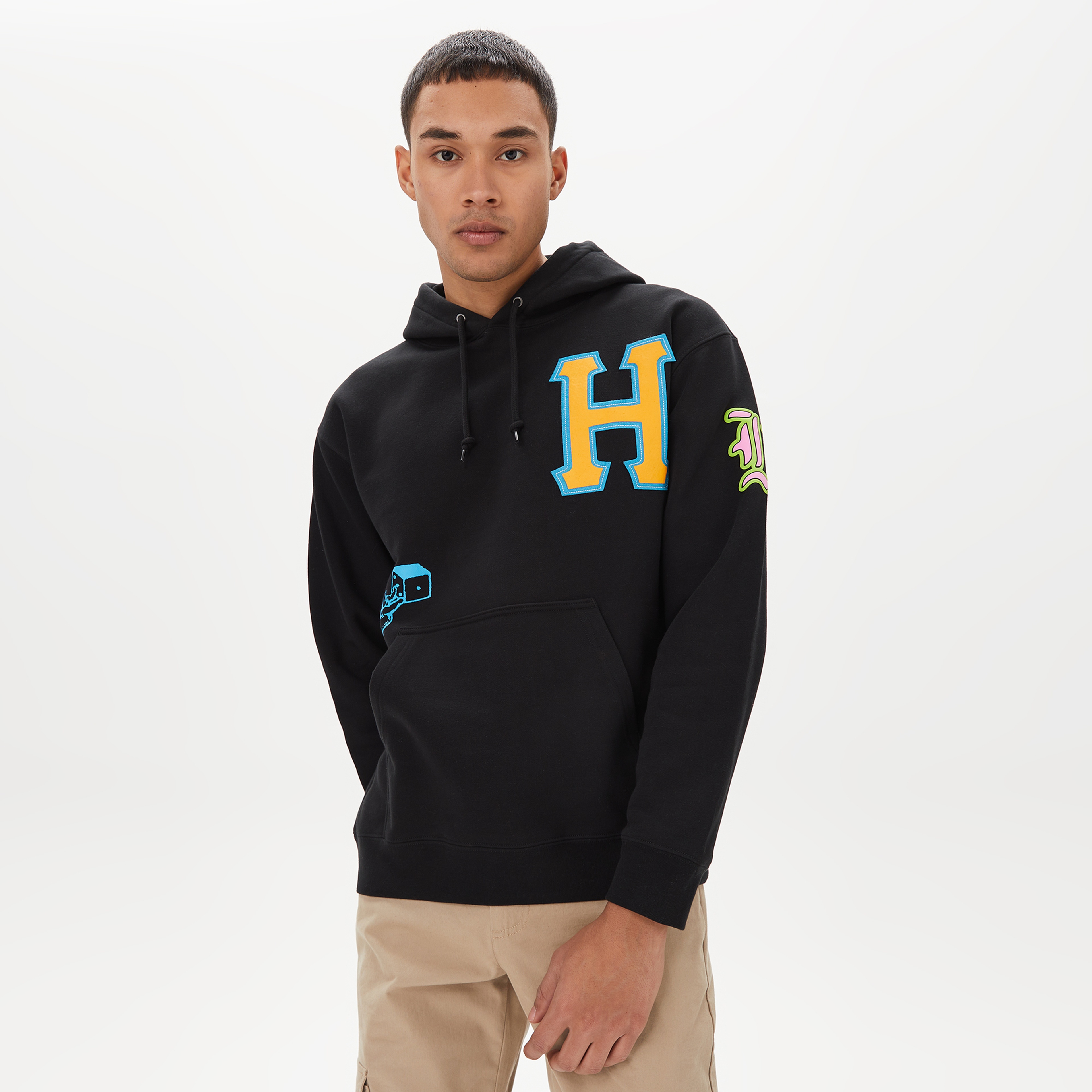 HUF Fly Die Erkek Siyah Hoodie