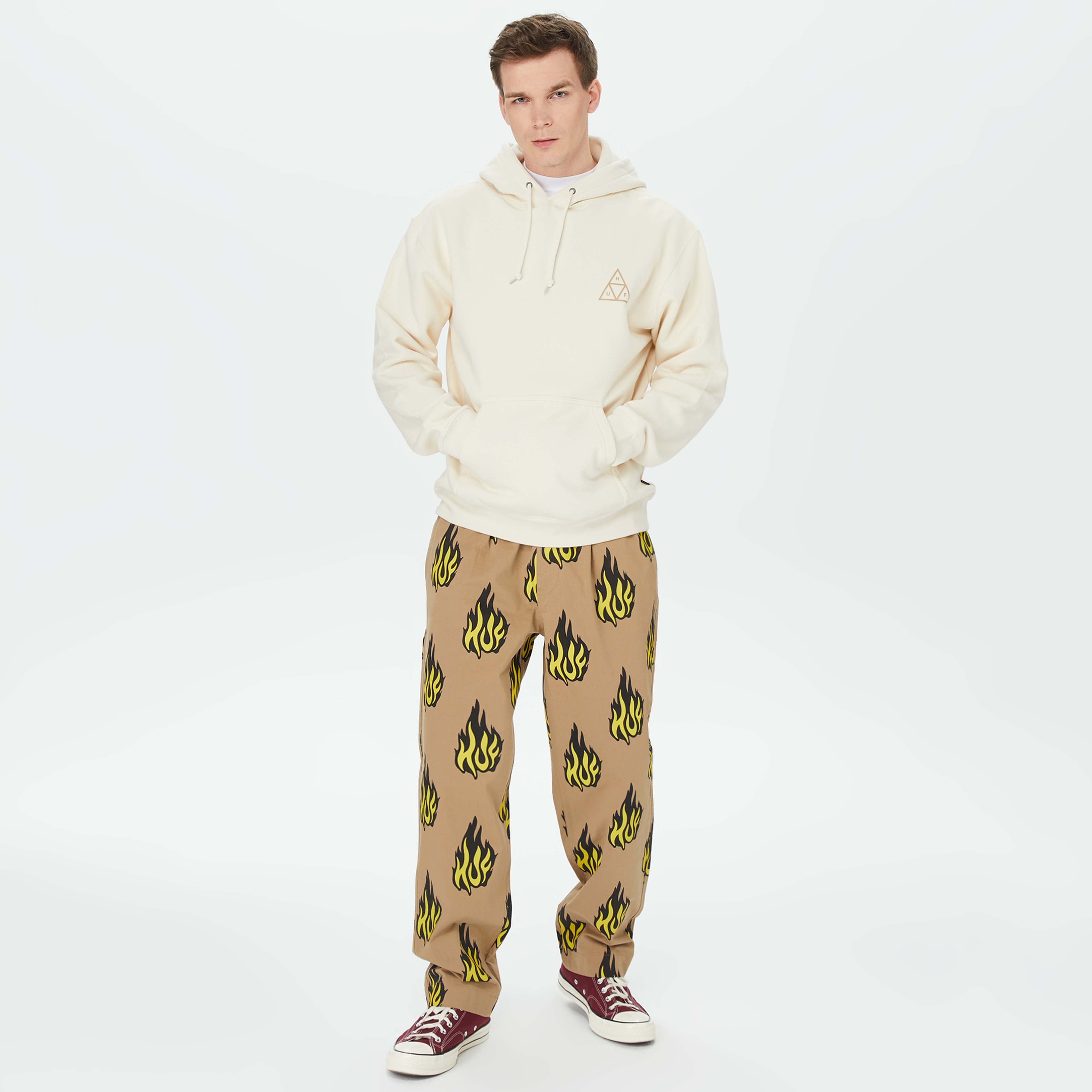 HUF Set Tt Erkek Bej Hoodie