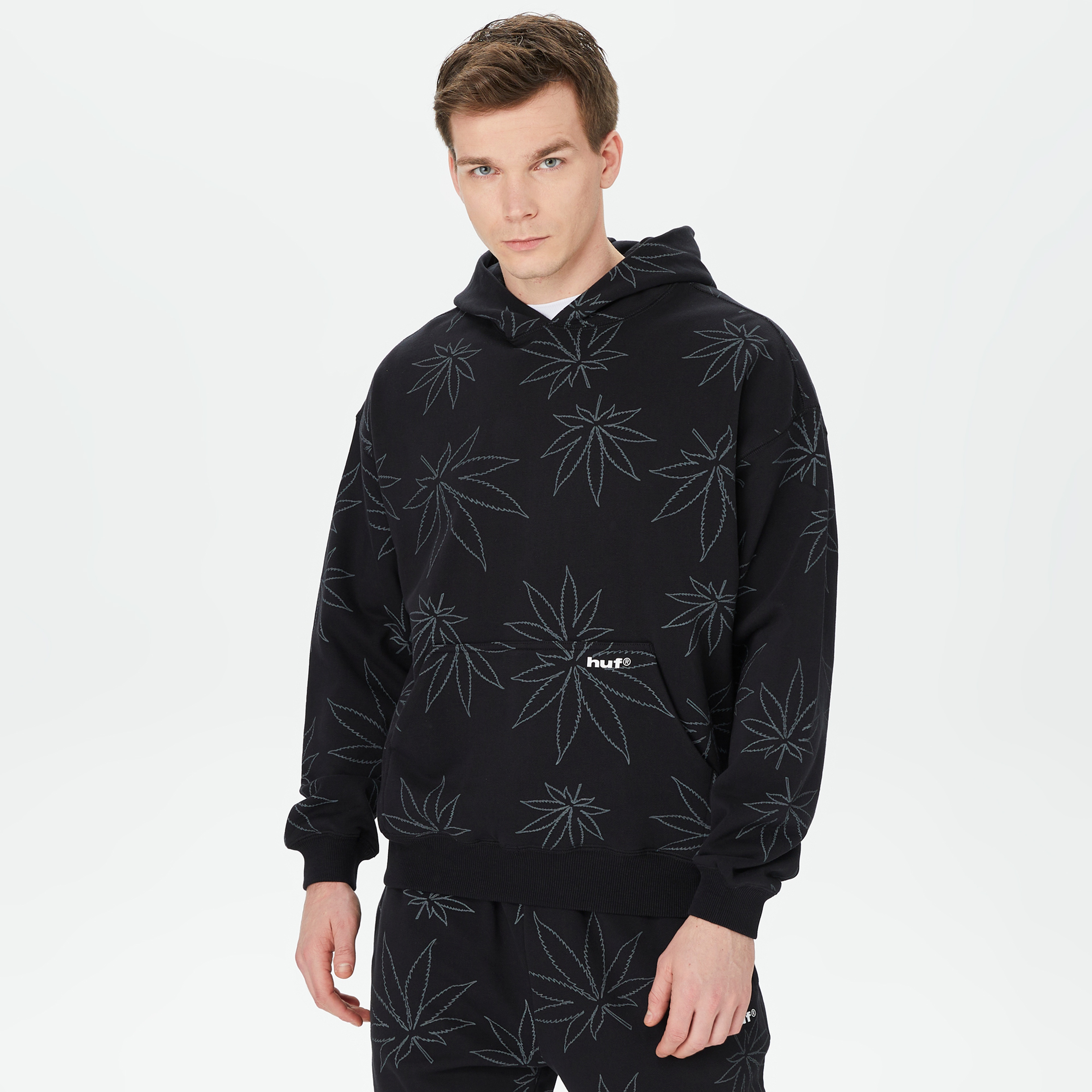 HUF Plantlife Erkek Siyah Hoodie