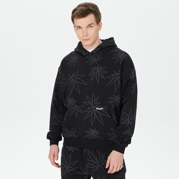 HUF Plantlife Erkek Siyah Hoodie
