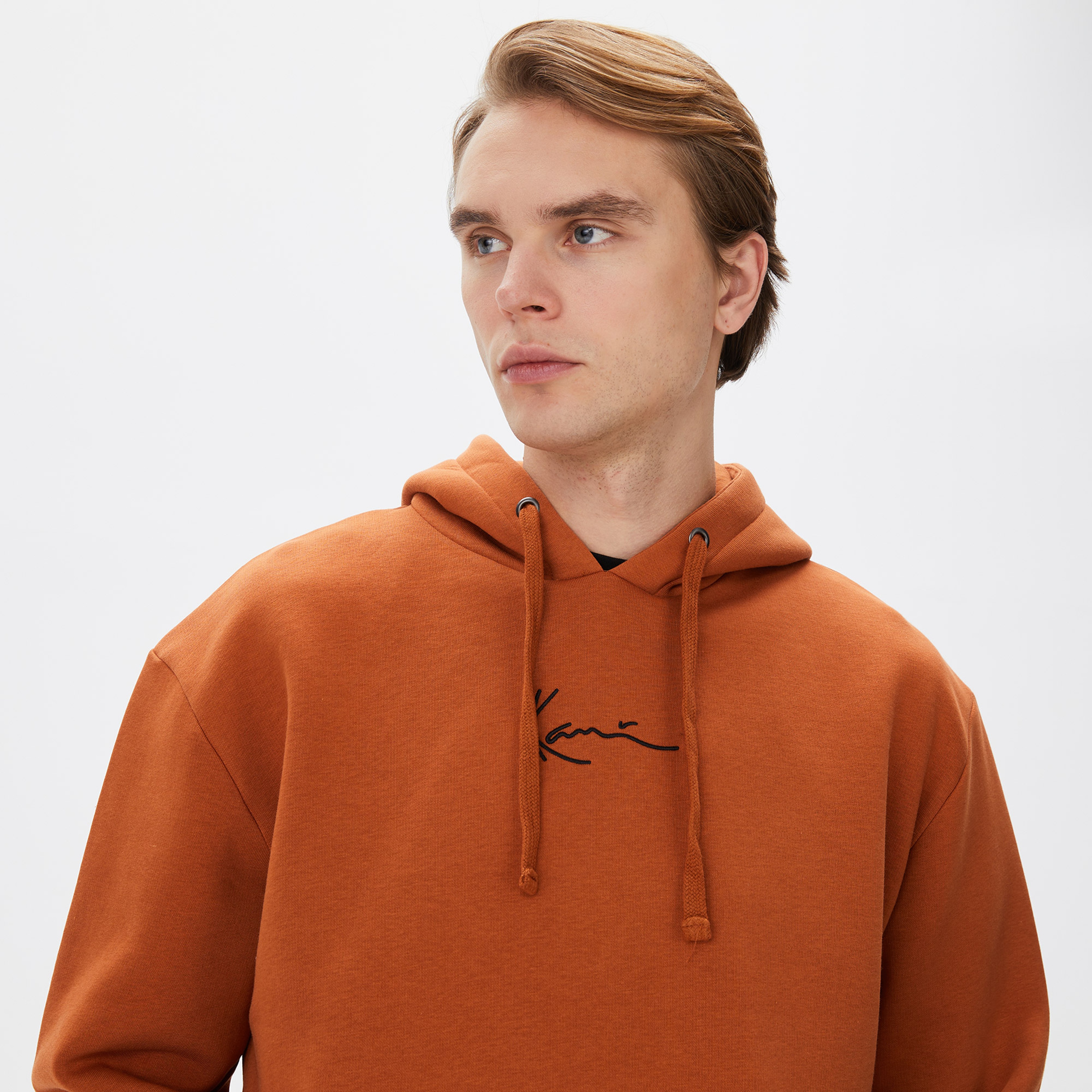 Karl Kani Small Signature Essential Erkek Kahverengi Hoodie