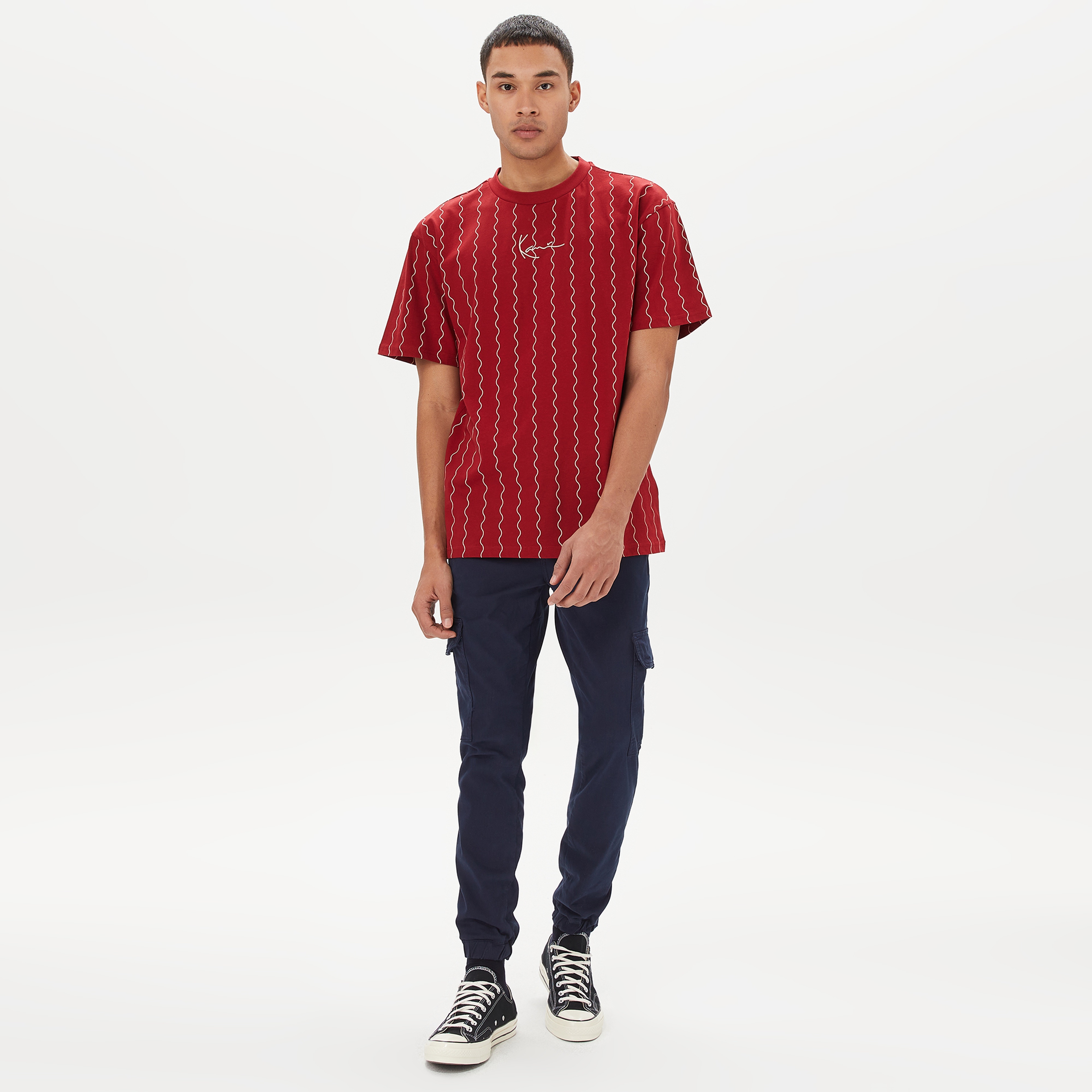 Karl Kani Retro Patch Block College Erkek Kırmızı/Beyaz T-Shirt