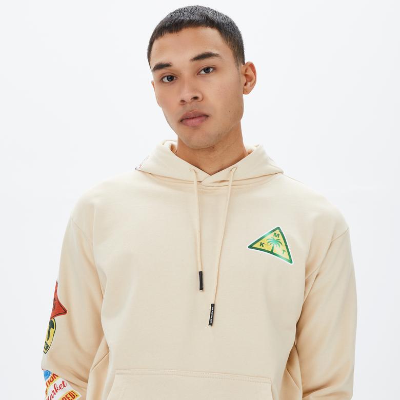 Market Hard Pullover Erkek Krem Hoodie