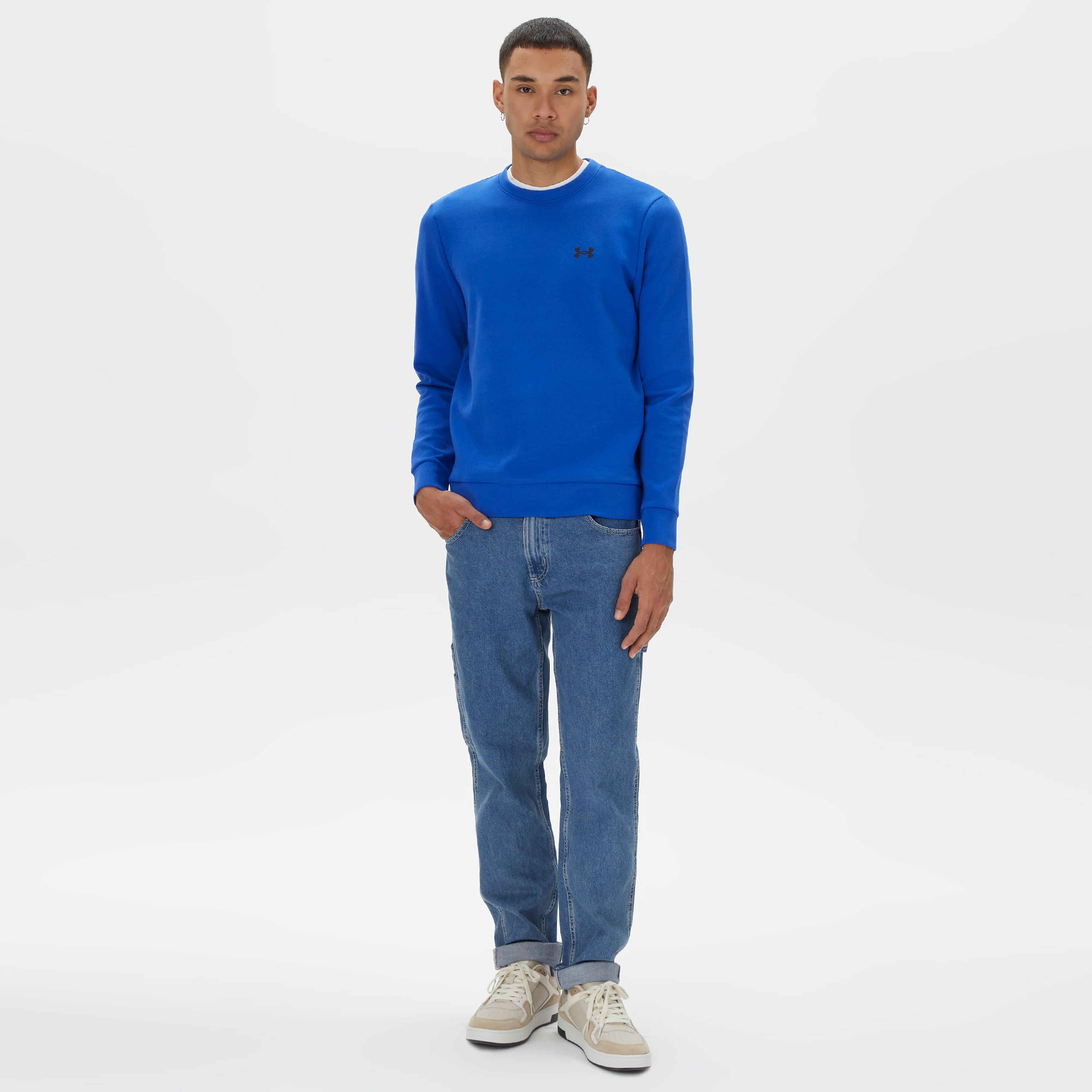 Under Armour Unstoppable Fleece Erkek Mavi Sweatshirt