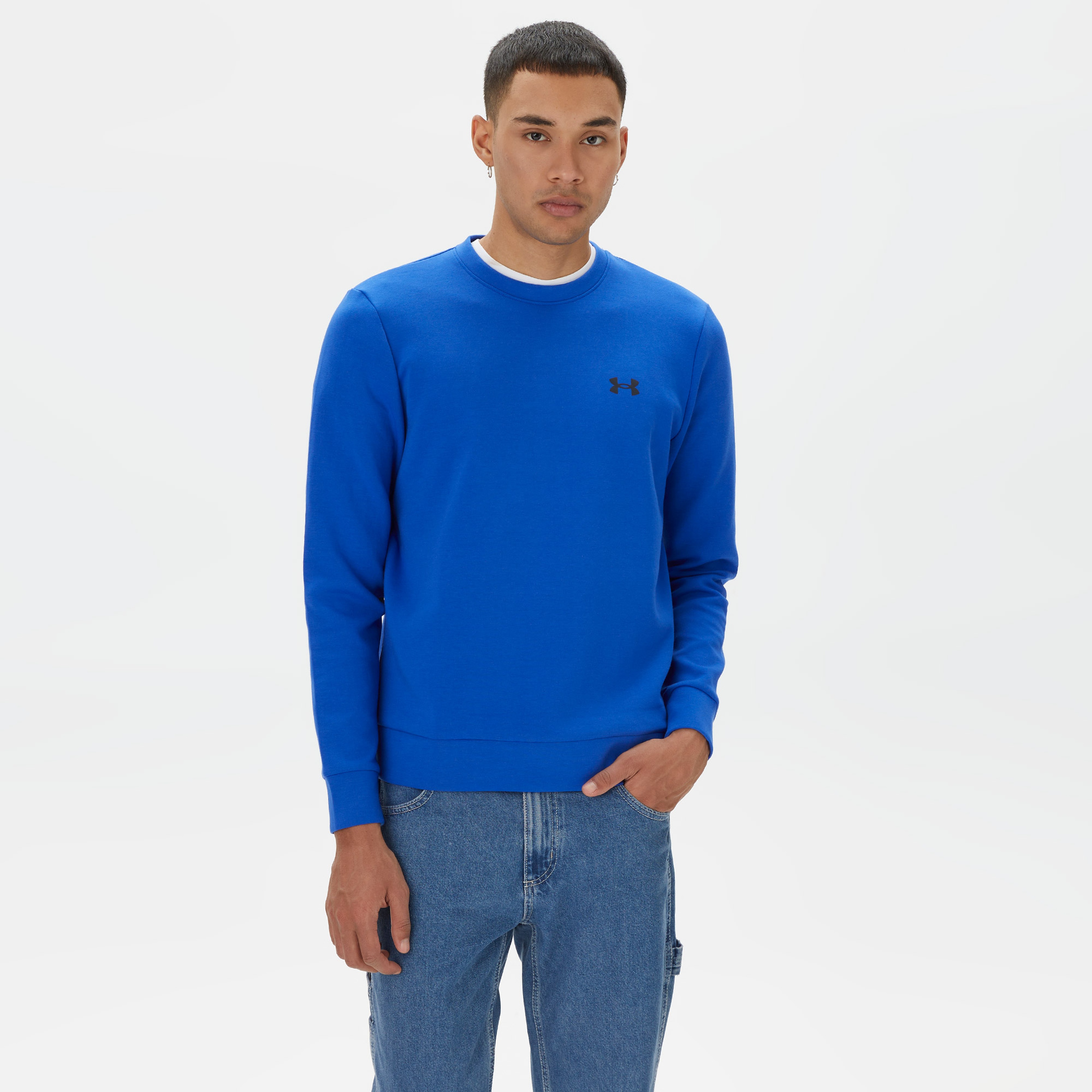 Under Armour Unstoppable Fleece Erkek Mavi Sweatshirt
