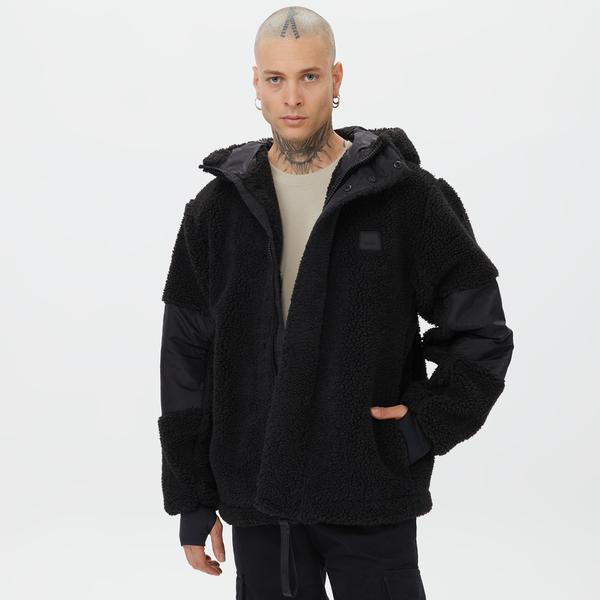 Rains Kofu Fleece Erkek Siyah Sweatshirt