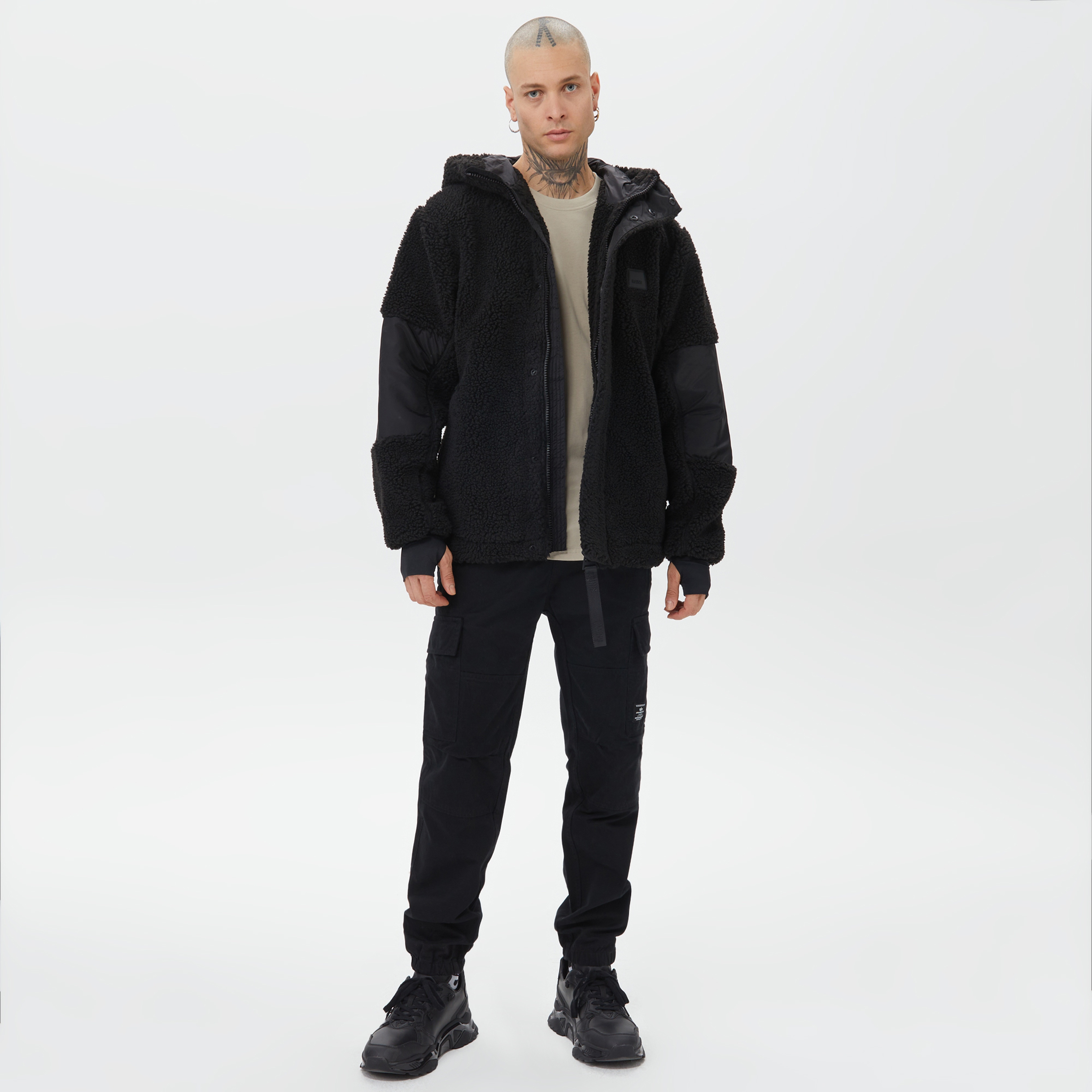 Rains Kofu Fleece Erkek Siyah Sweatshirt