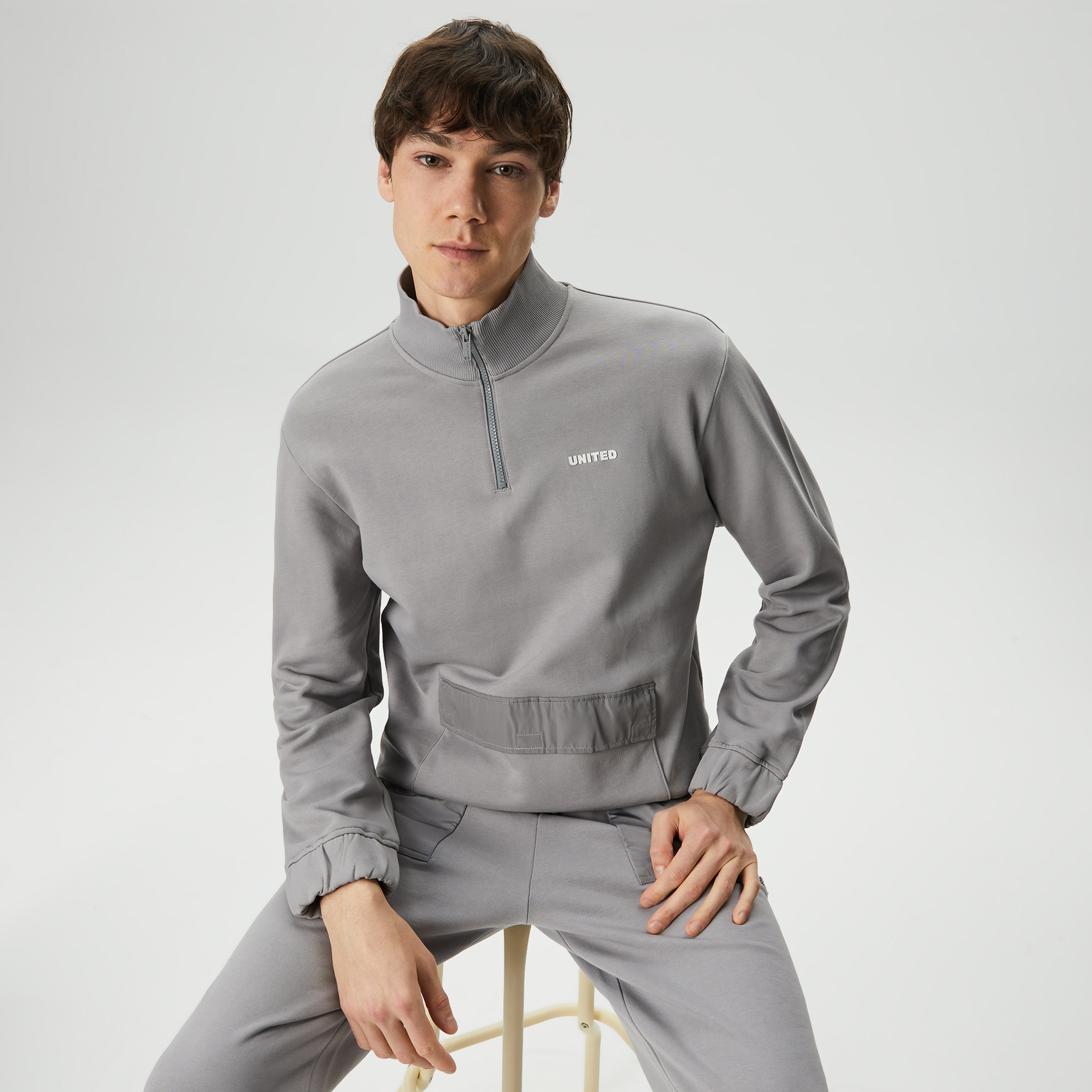 UNITED4 Erkek Gri Sweatshirt