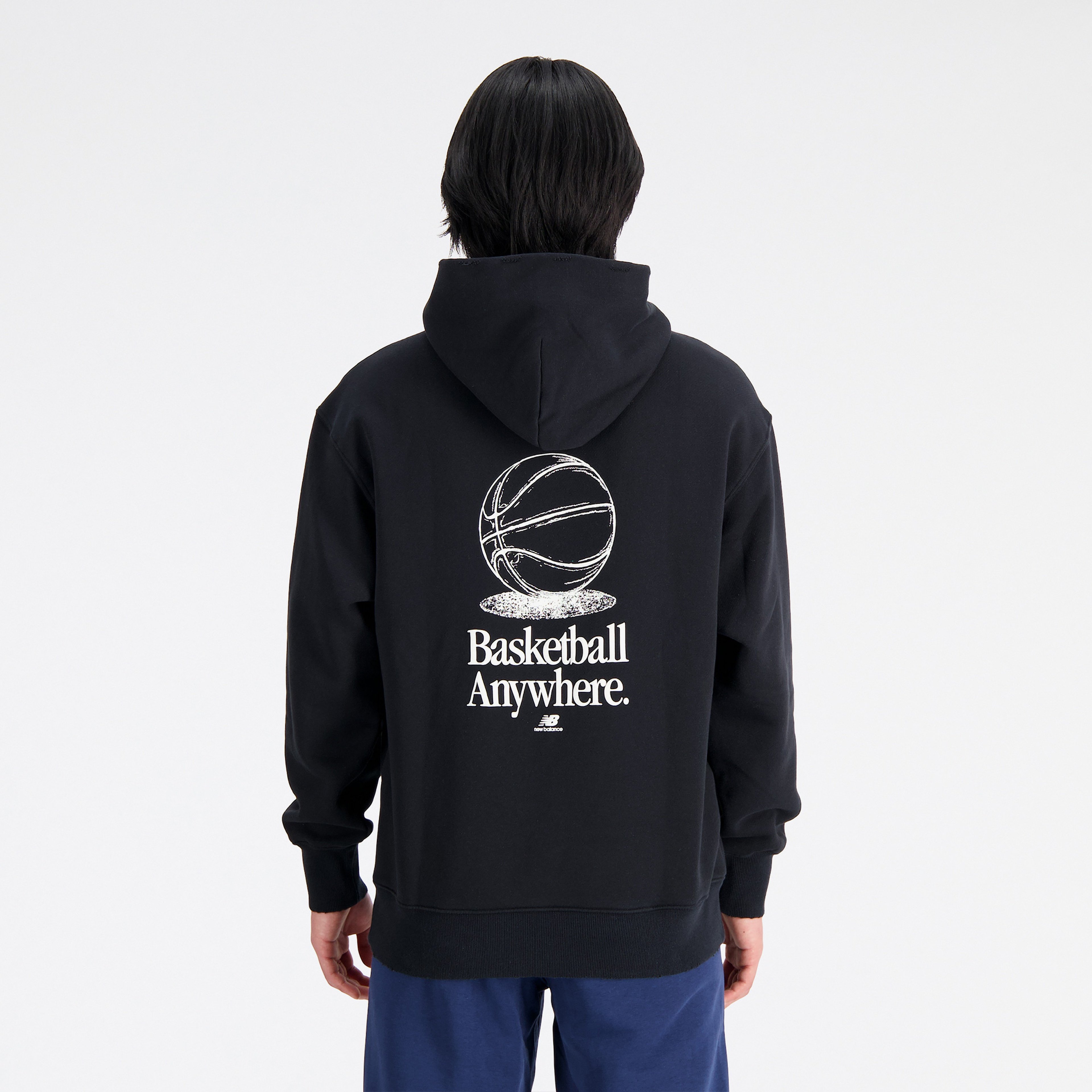 New Balance Hoops Fleece Erkek Siyah Hoodie