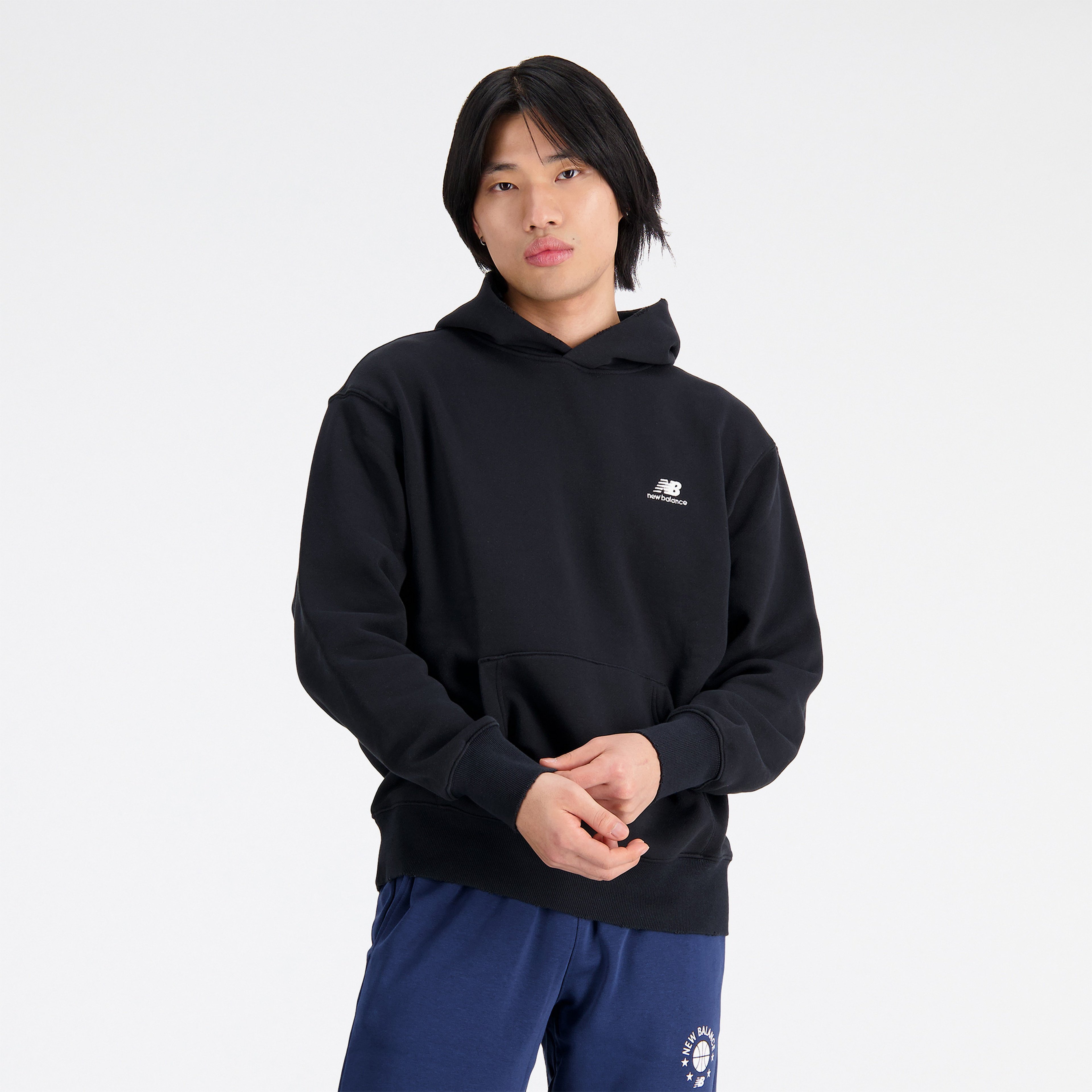 New Balance Hoops Fleece Erkek Siyah Hoodie