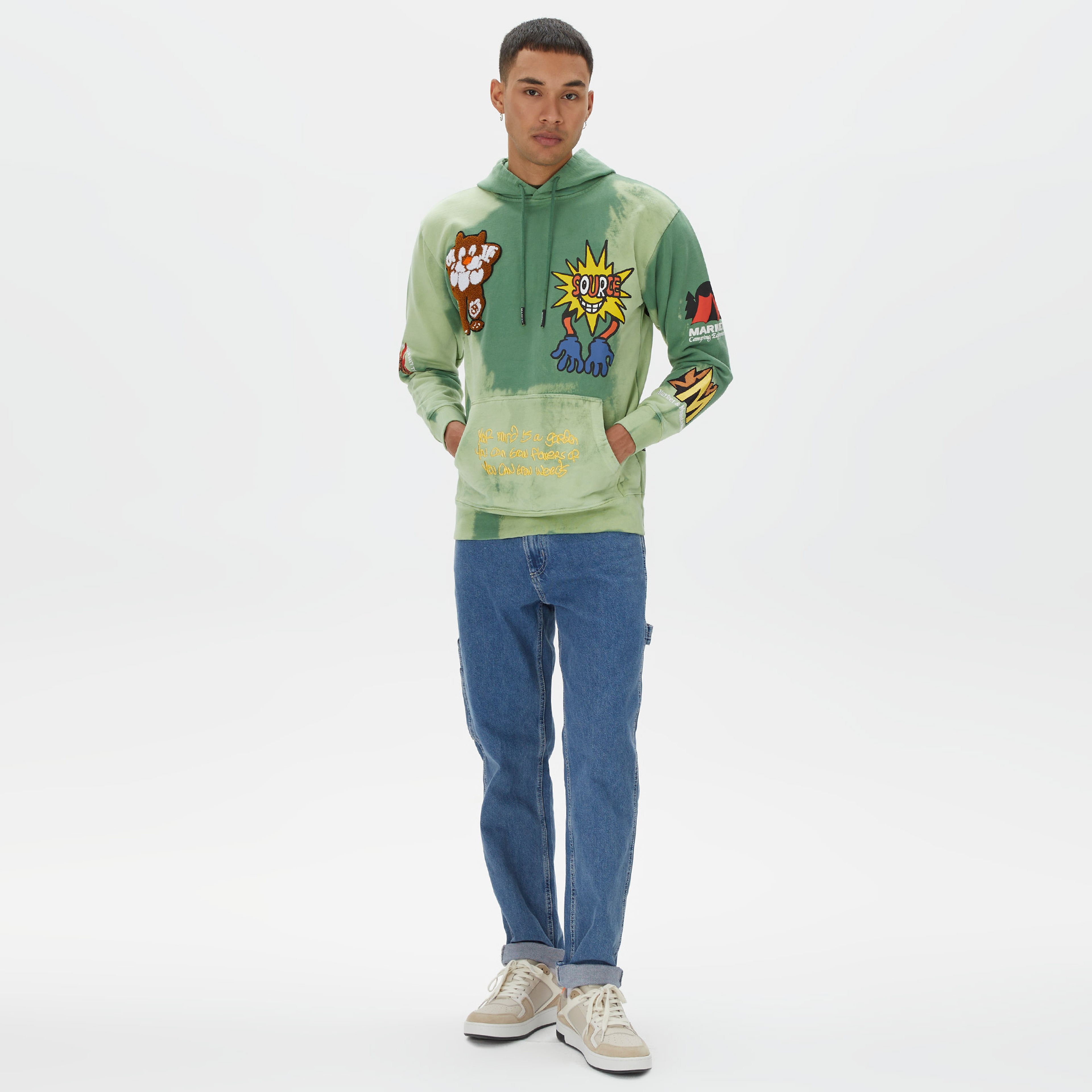 Market Amazon Tie Dye Land Escape Tie Dye Erkek Yeşil Hoodie