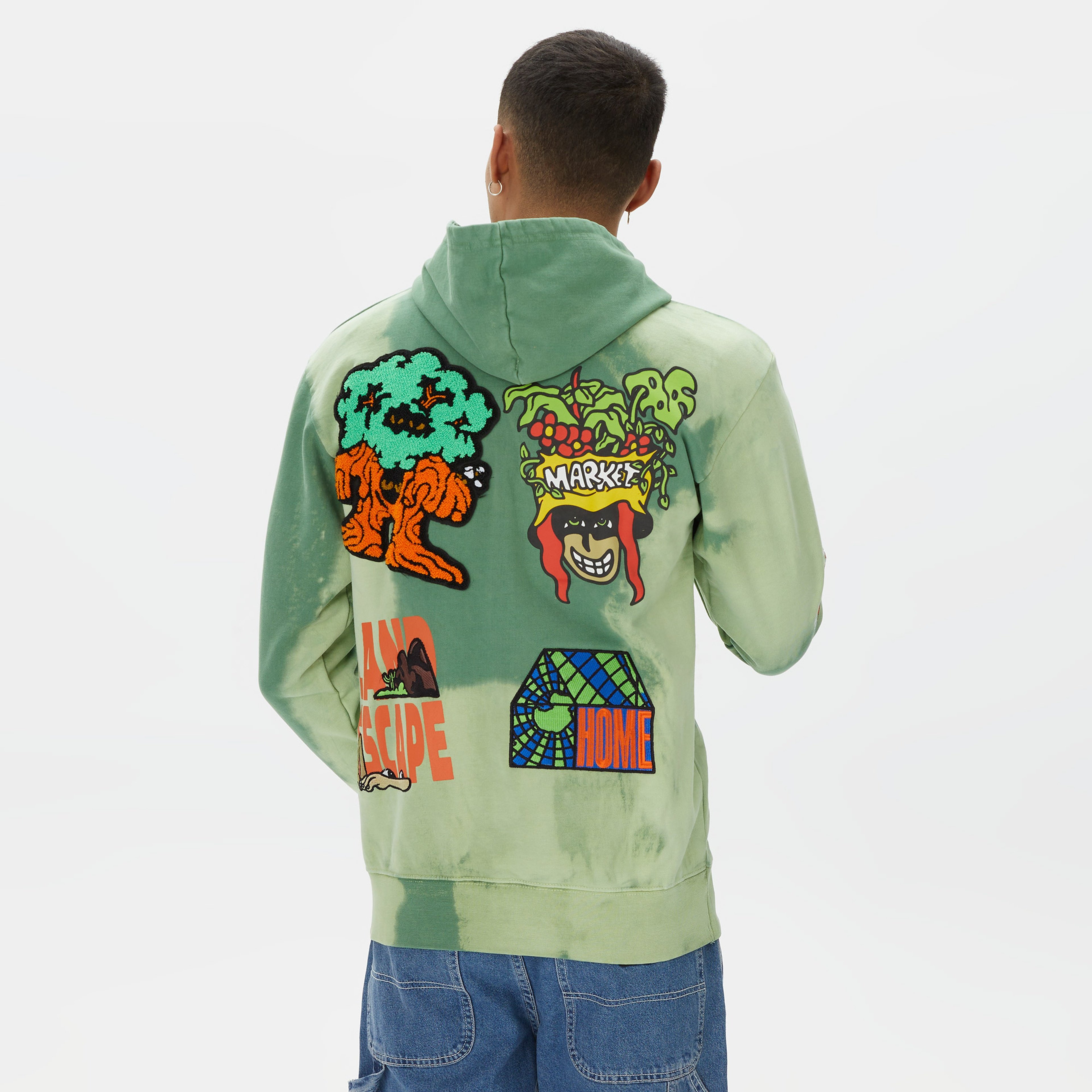 Market Amazon Tie Dye Land Escape Tie Dye Erkek Yeşil Hoodie