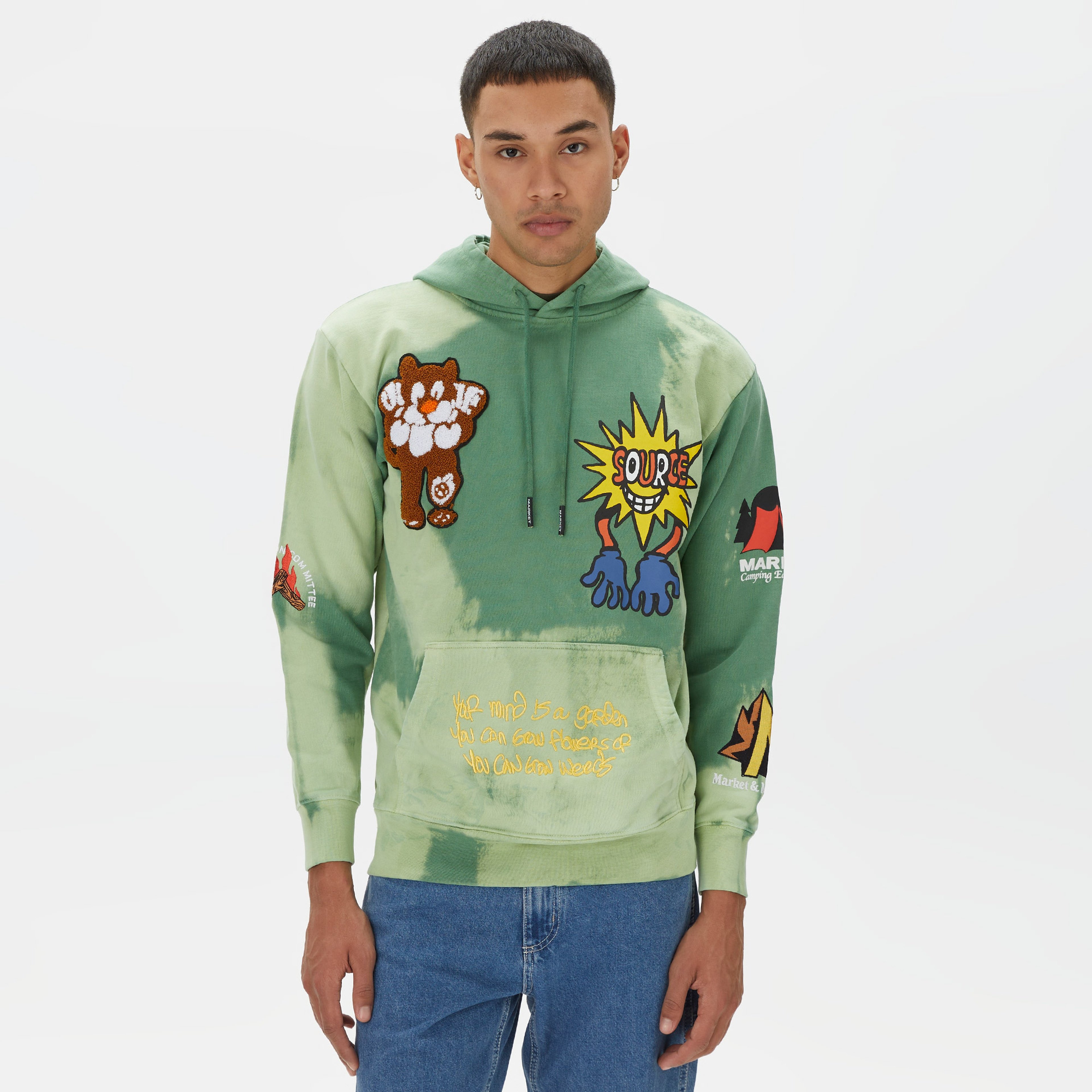 Market Amazon Tie Dye Land Escape Tie Dye Erkek Yeşil Hoodie