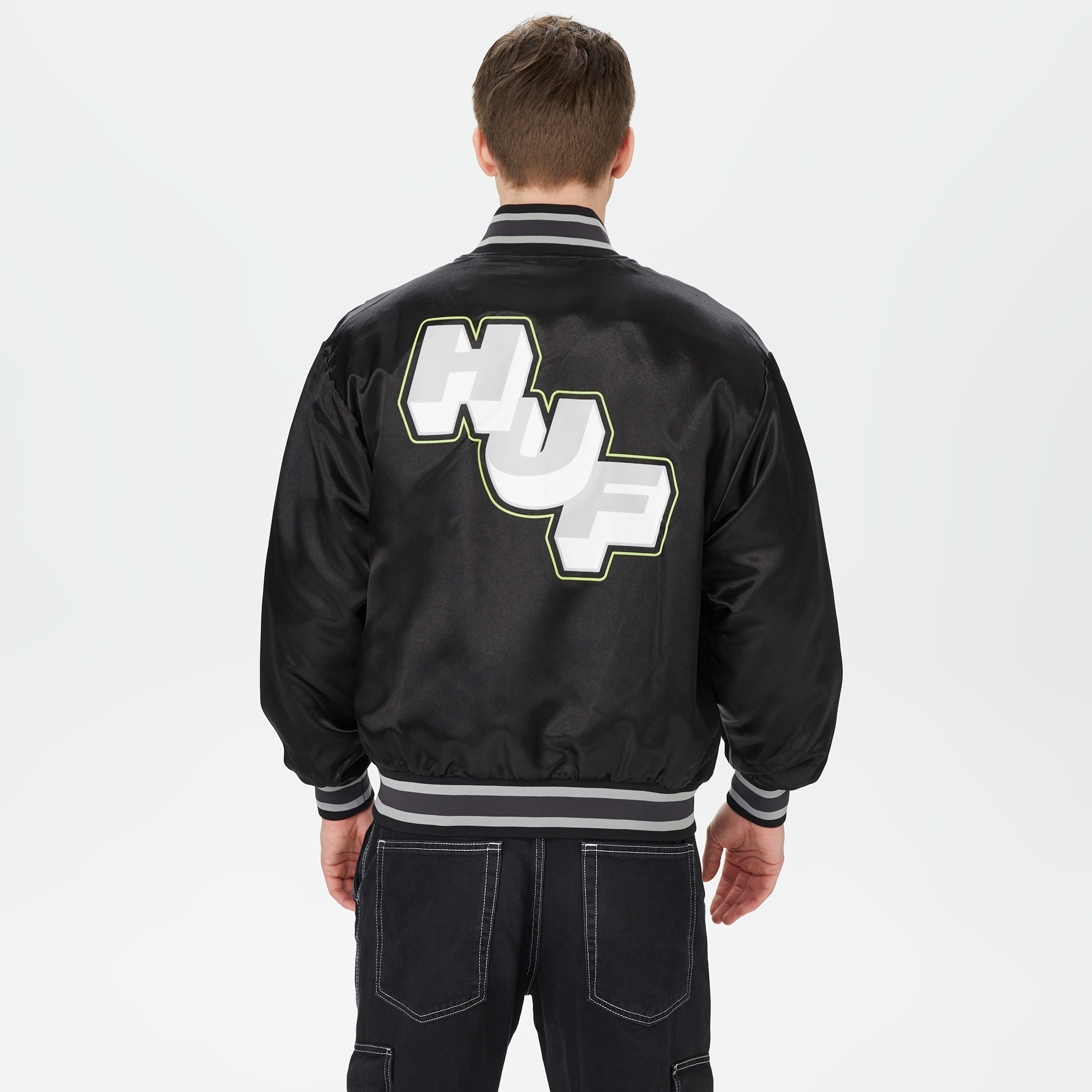 HUF Galactic Stack Baseball Erkek Siyah Ceket