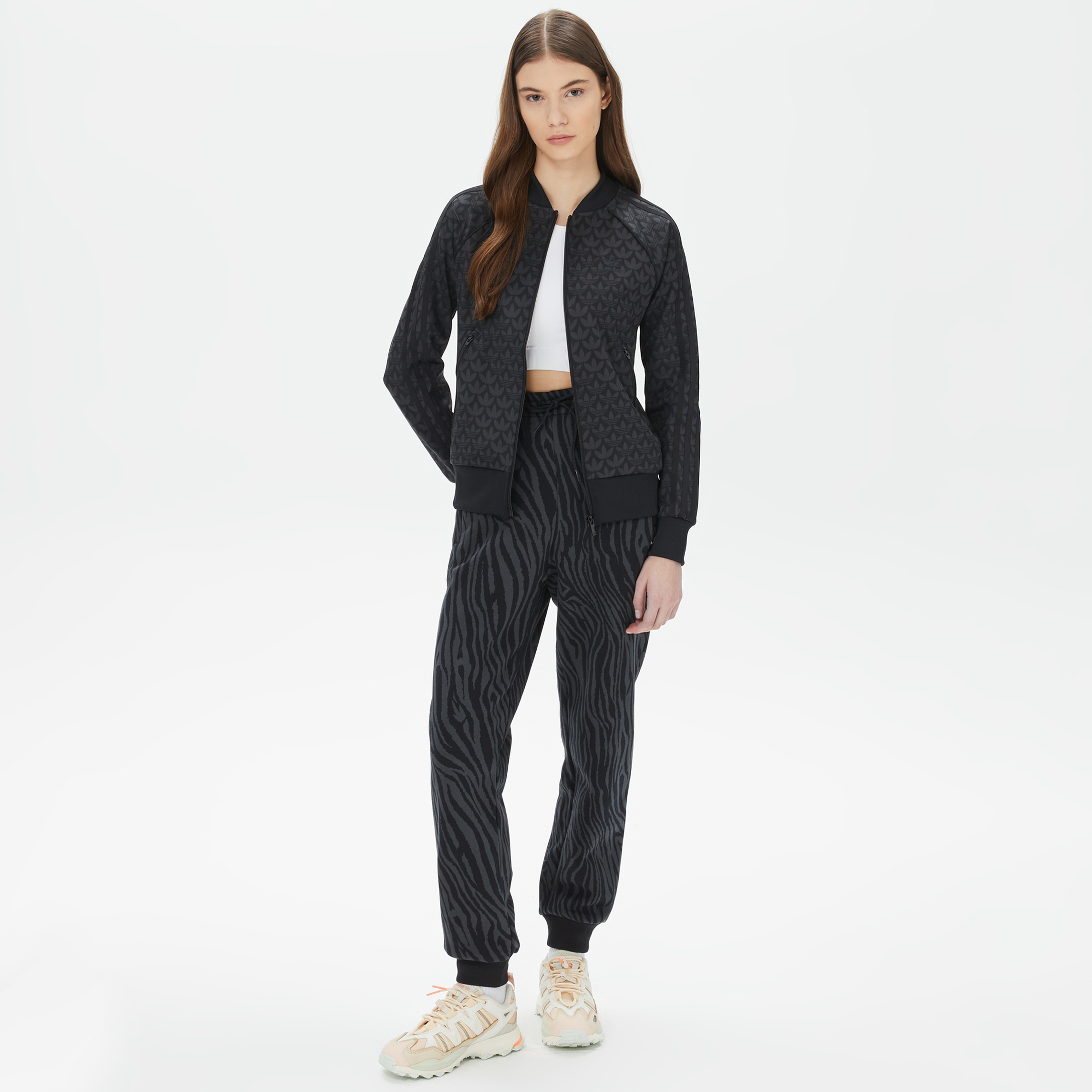 adidas MonograSst Kadın Siyah Eşofman Üstü