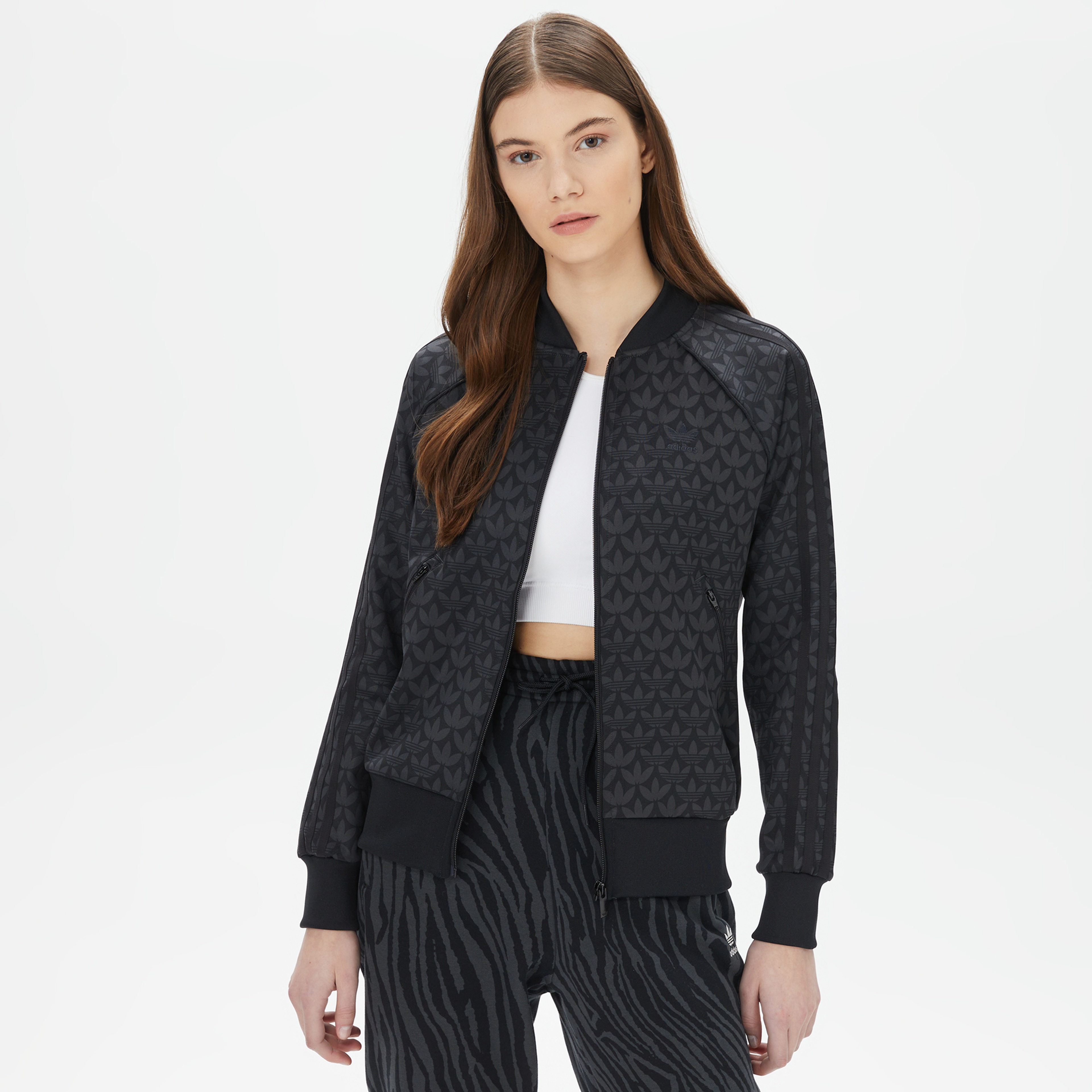 adidas MonograSst Kadın Siyah Eşofman Üstü