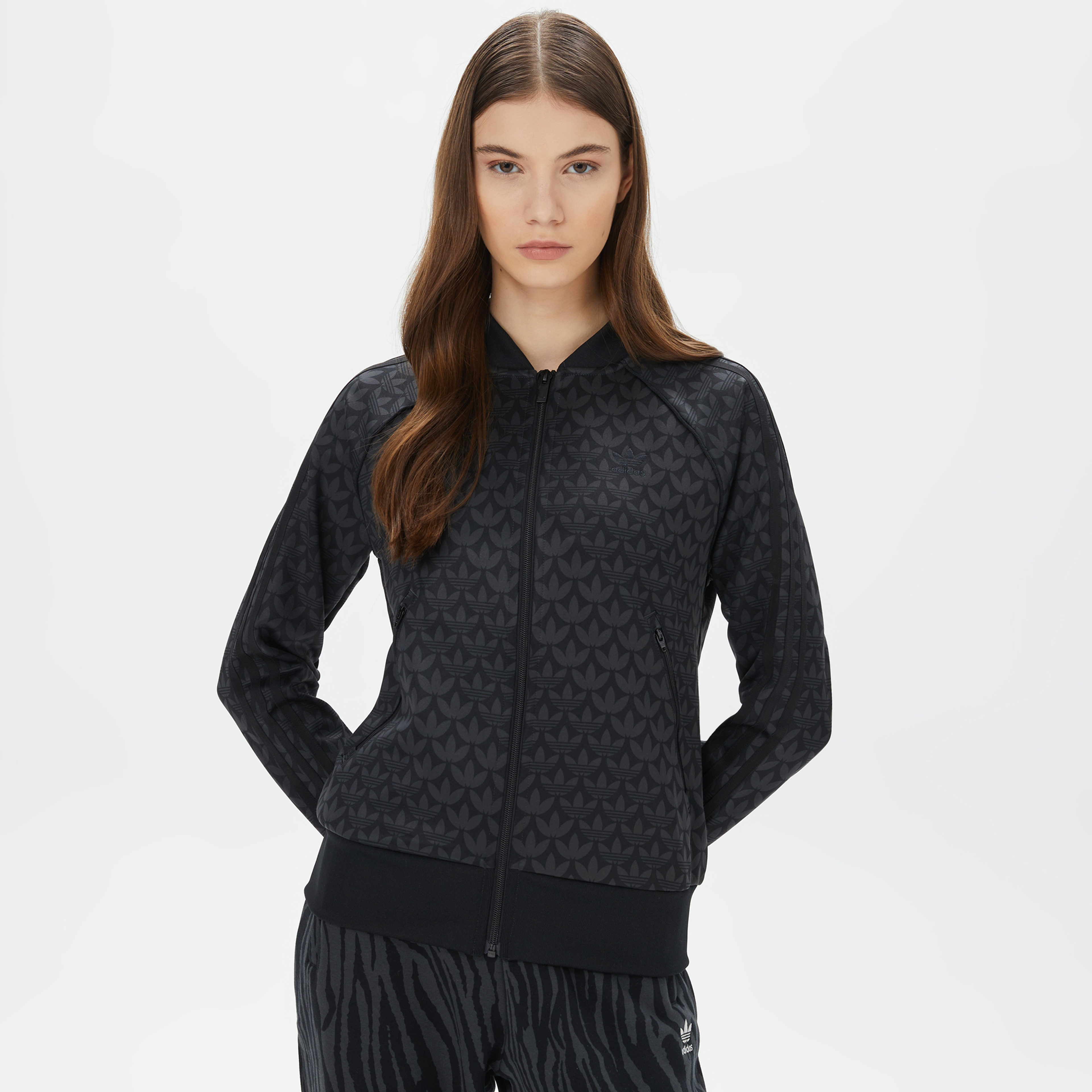 adidas MonograSst Kadın Siyah Eşofman Üstü