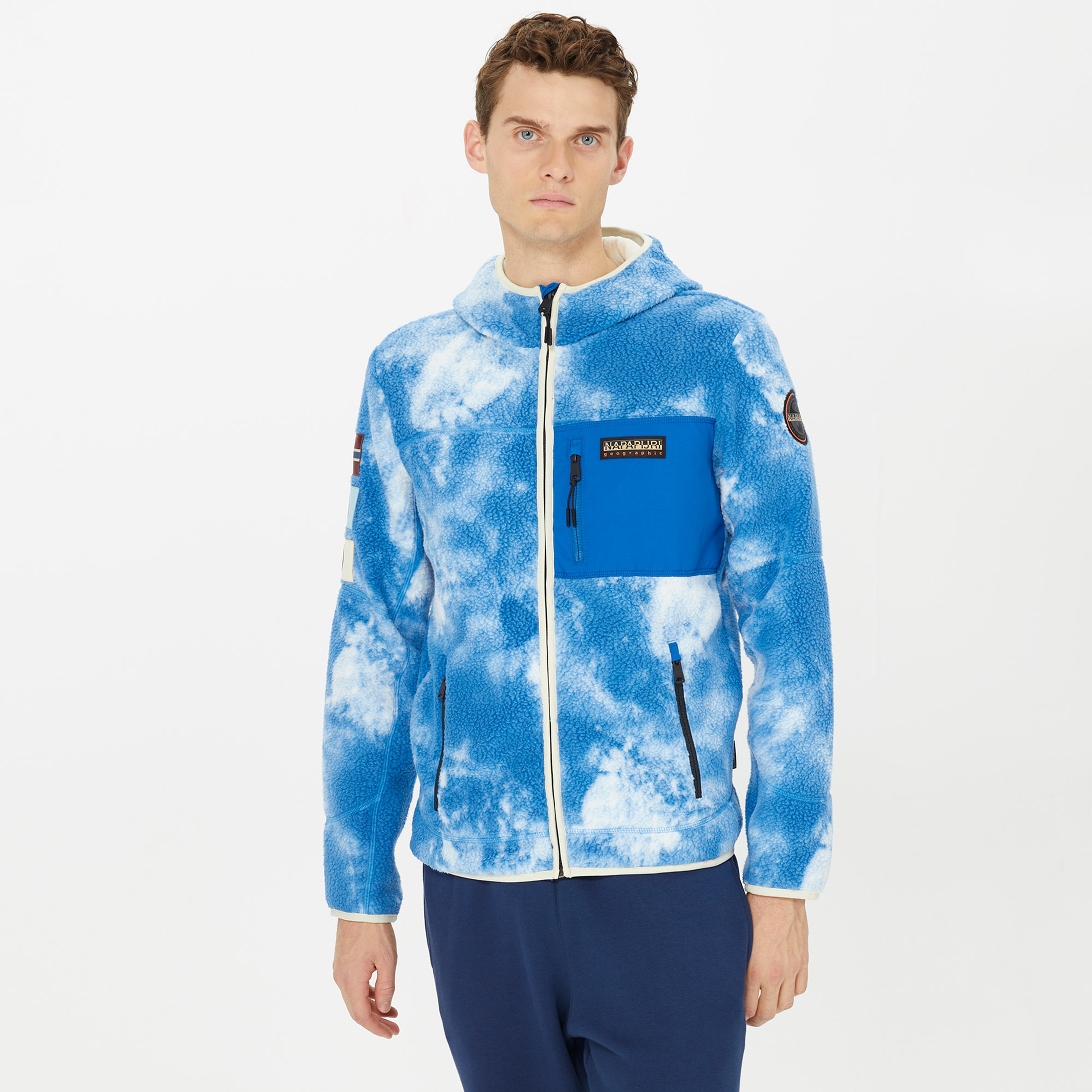 Napapijri Yupik Fzh All Over Print Erkek Mavi Ceket