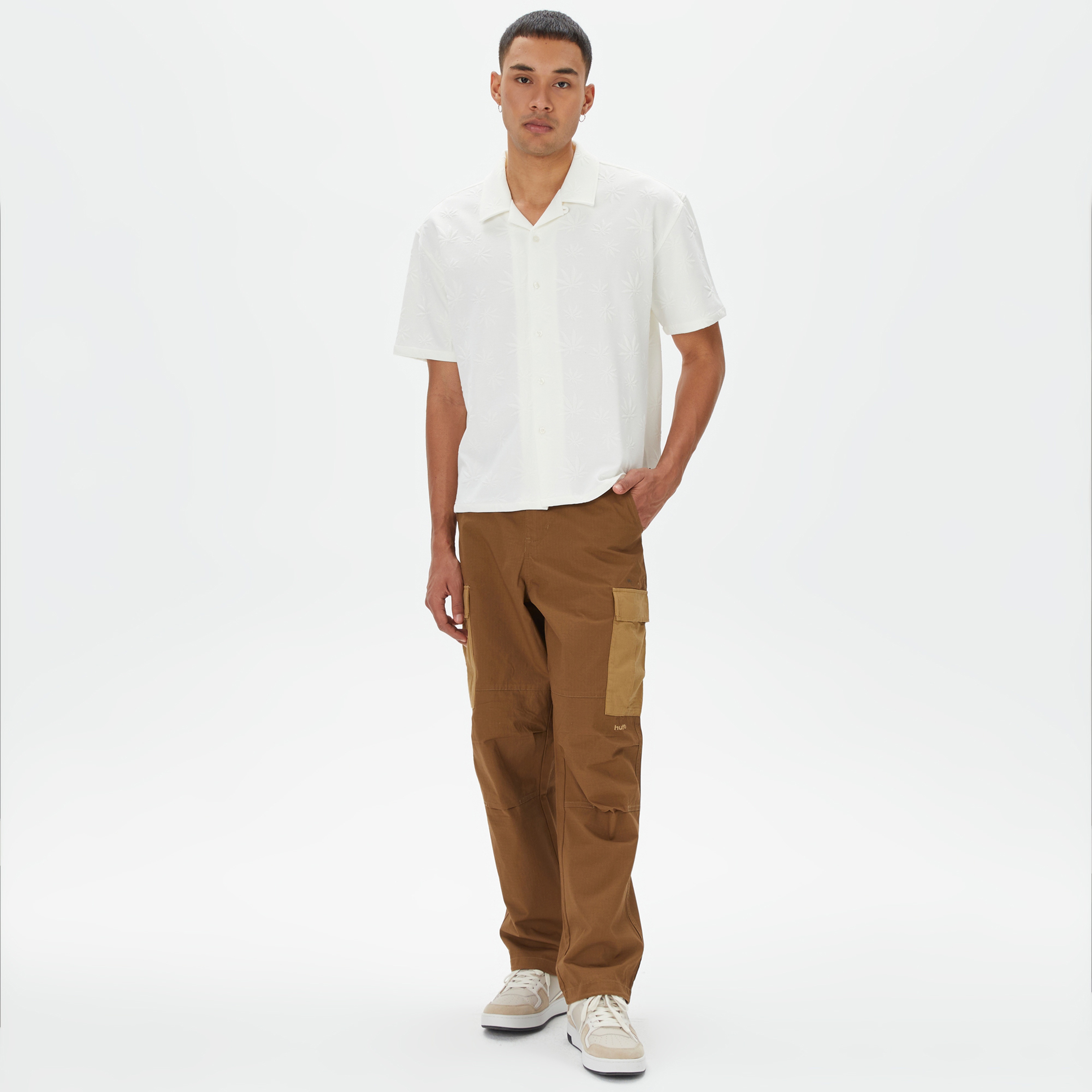 HUF Plantlife Jacquard Erkek Beyaz Gömlek