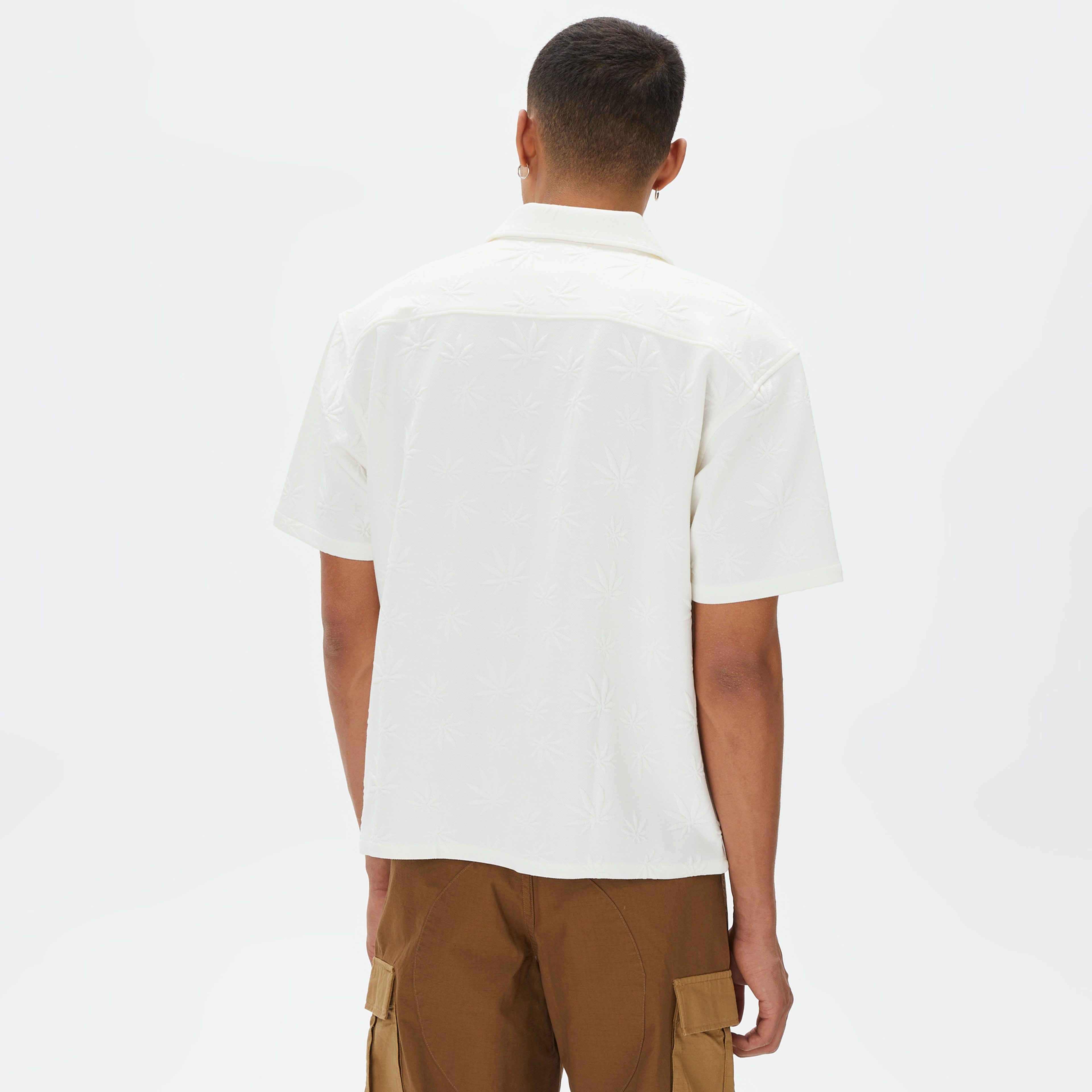 HUF Plantlife Jacquard Erkek Beyaz Gömlek