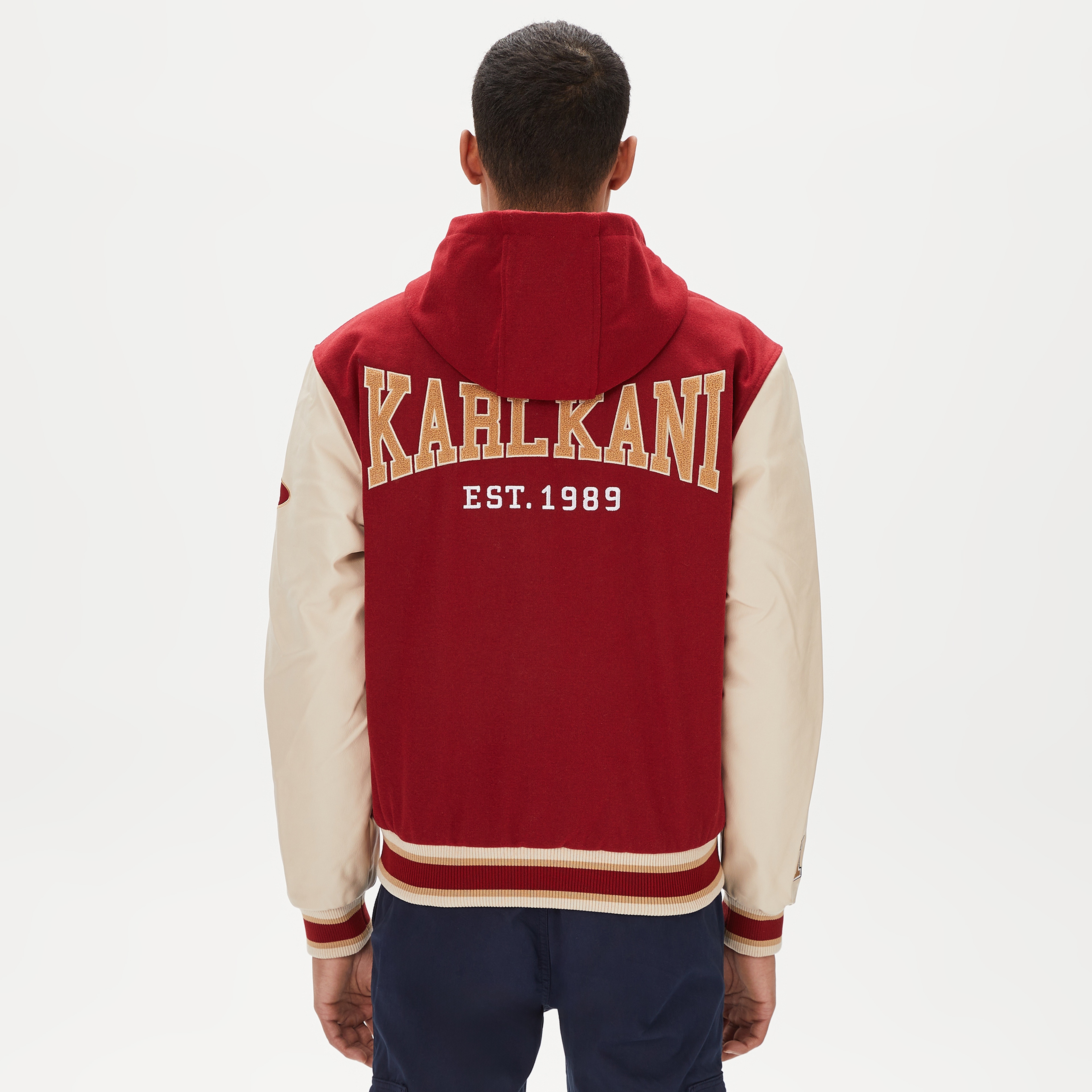 Karl Kani Retro Patch Block College  Erkek Kırmızı/Beyaz Ceket