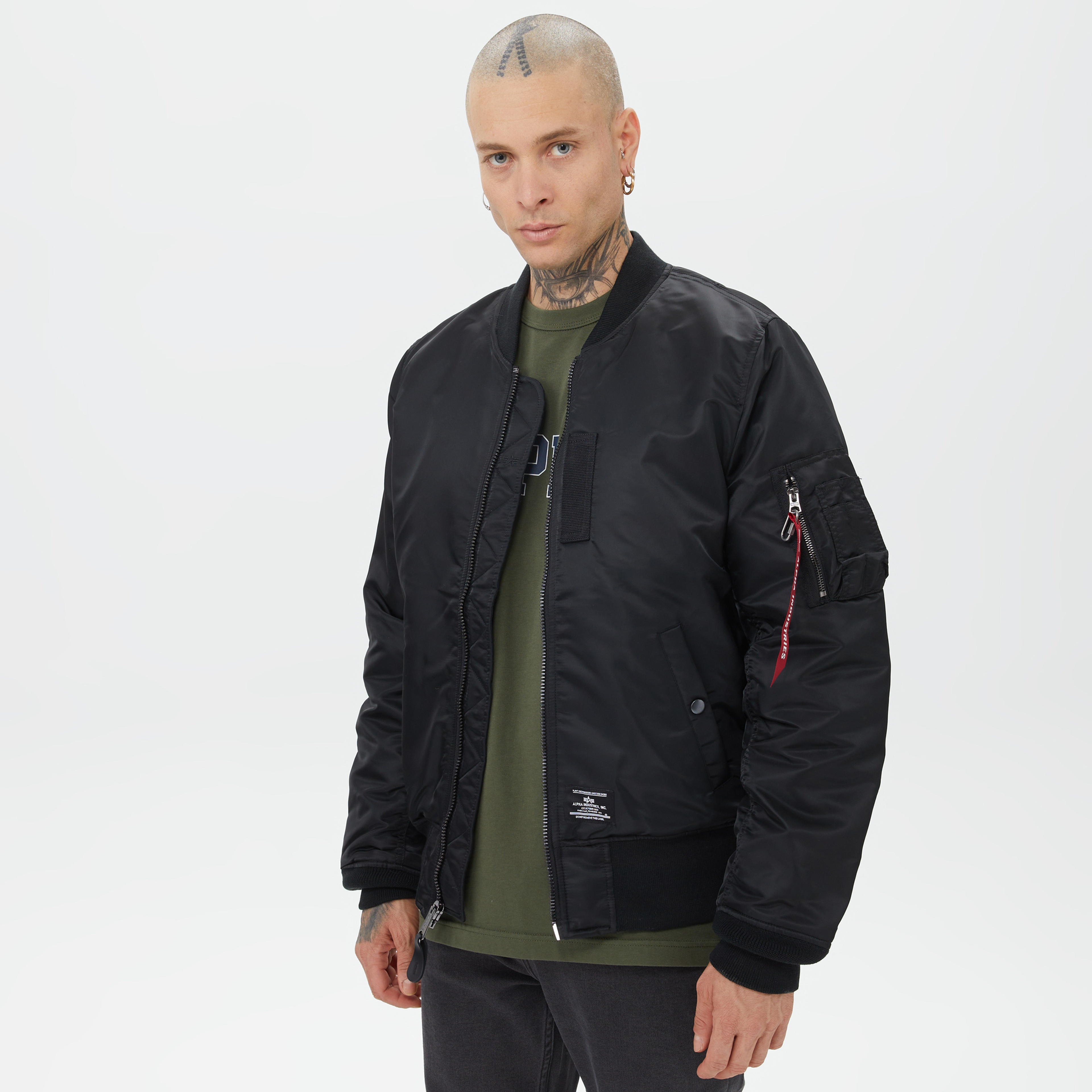 Alpha Industries Ma-1 Mod Flight Erkek Siyah Ceket