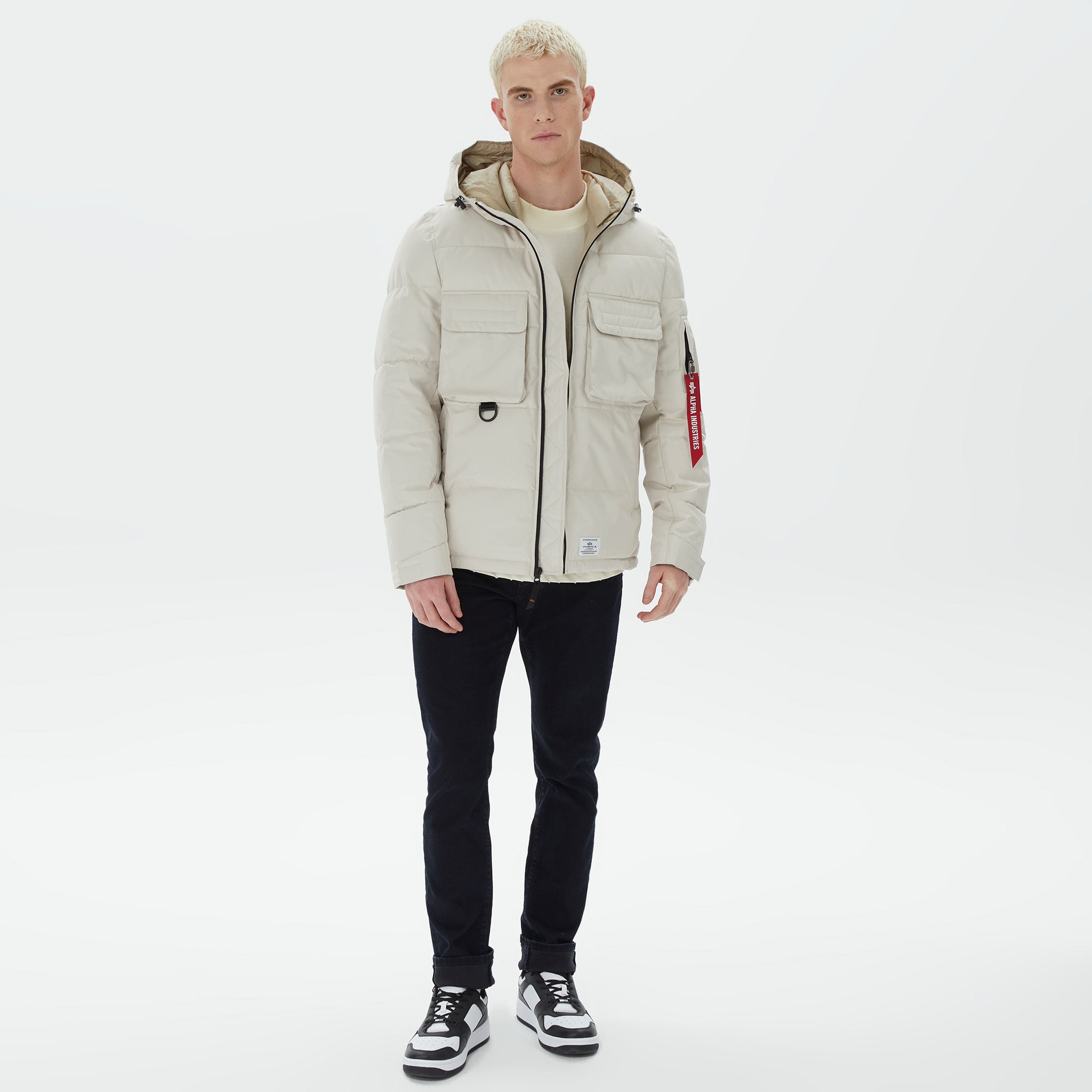 Alpha Industries Hooded Puffer Erkek Bej Ceket
