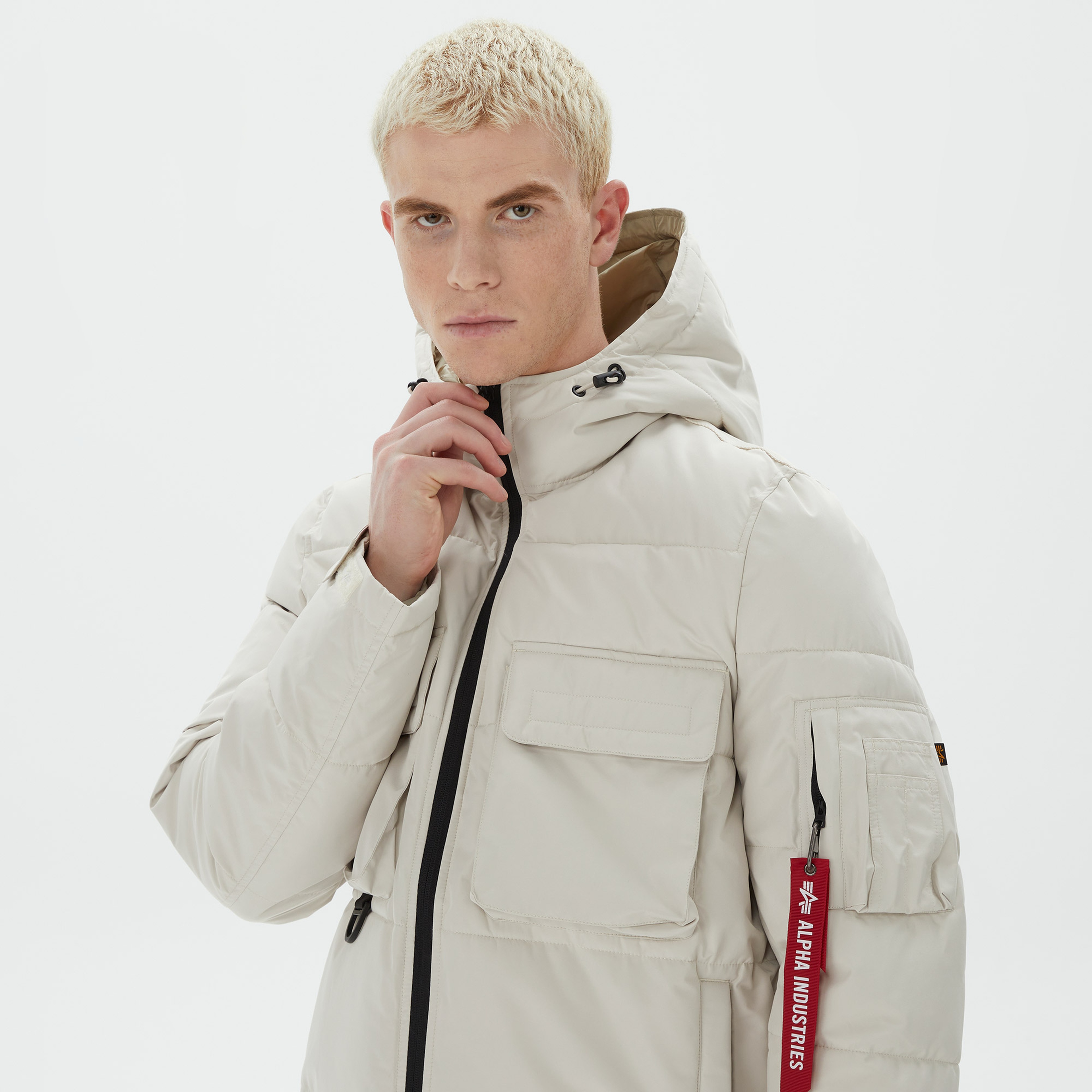 Alpha Industries Hooded Puffer Erkek Bej Ceket