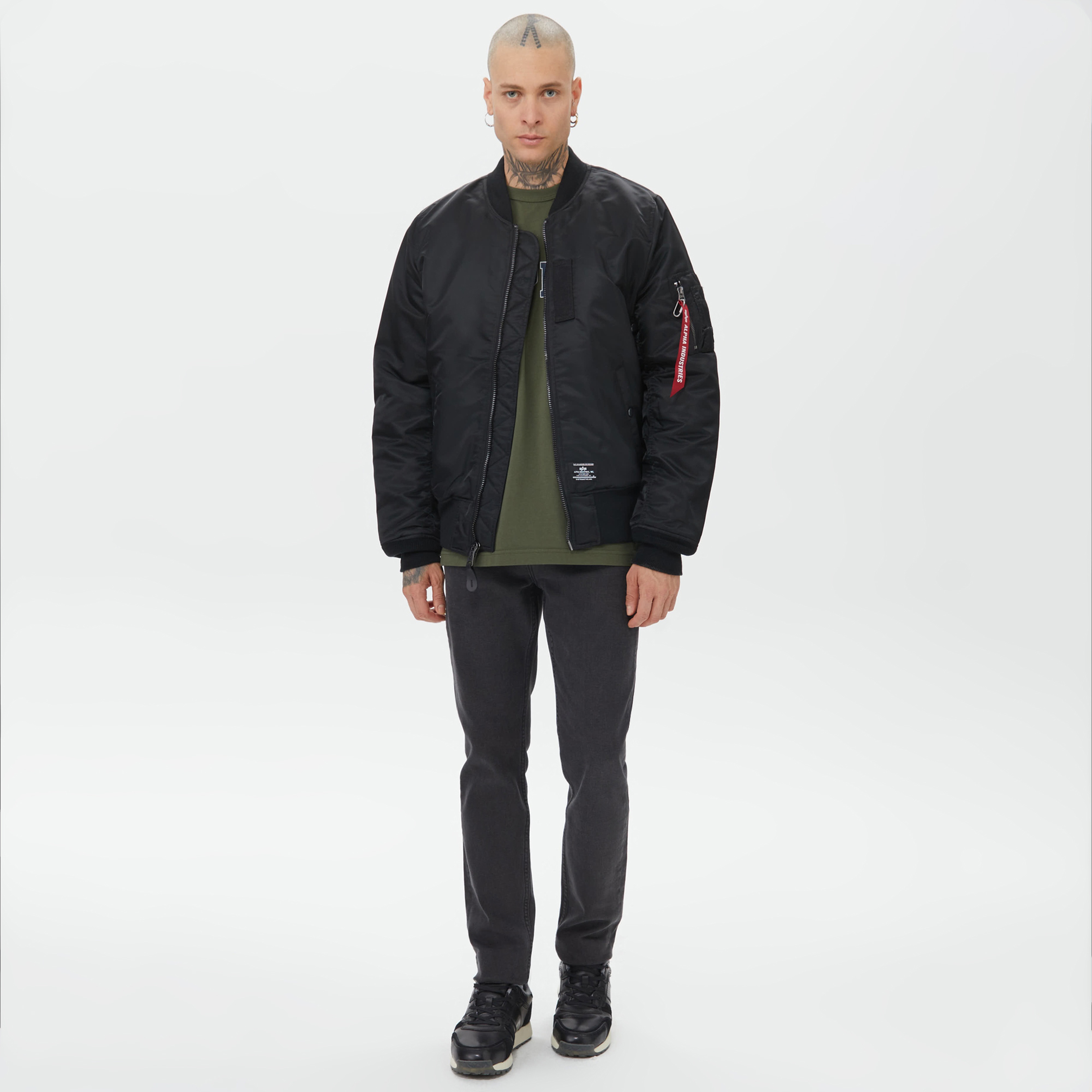 Alpha Industries Ma-1 Mod Flight Erkek Siyah Ceket