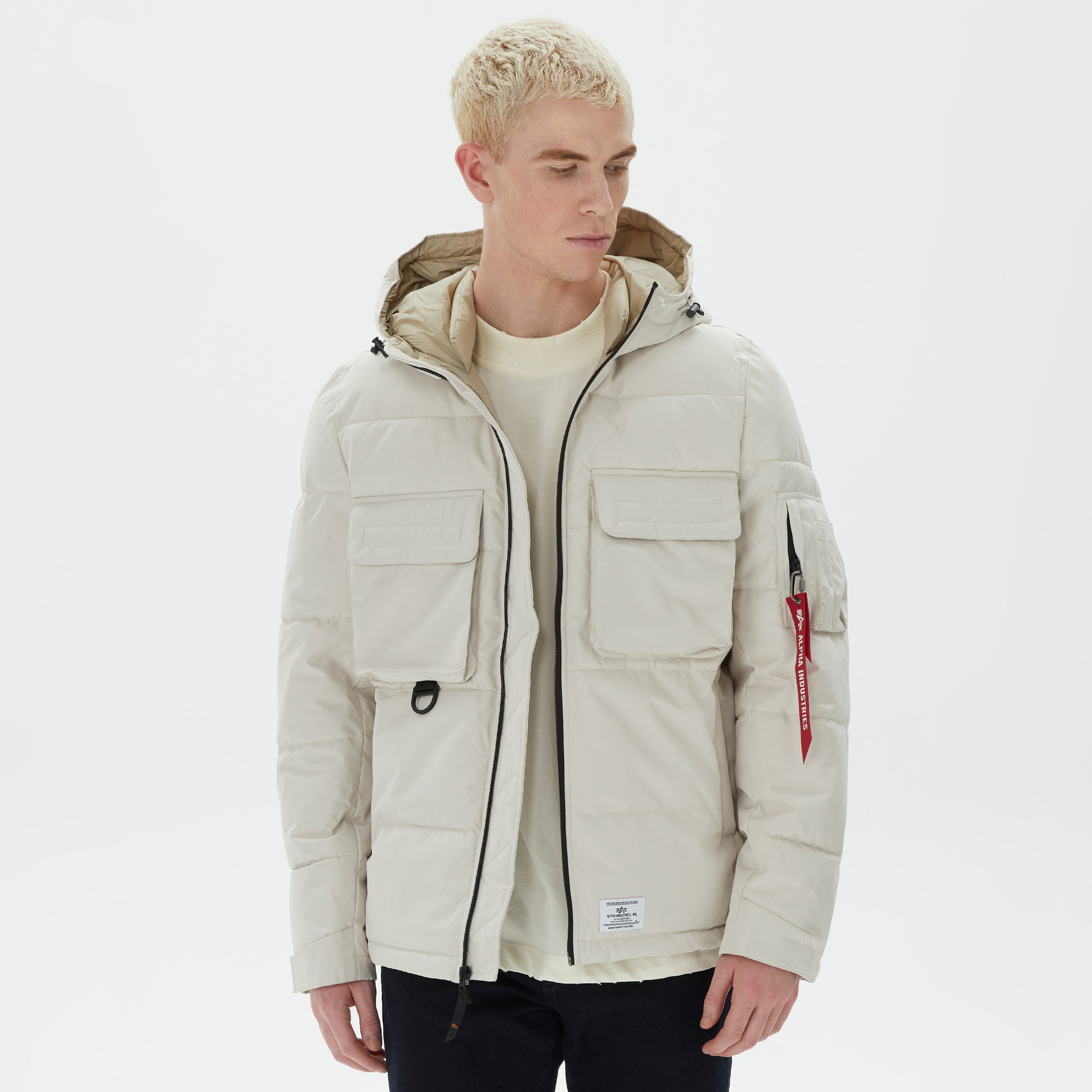 Alpha Industries Hooded Puffer Erkek Bej Ceket