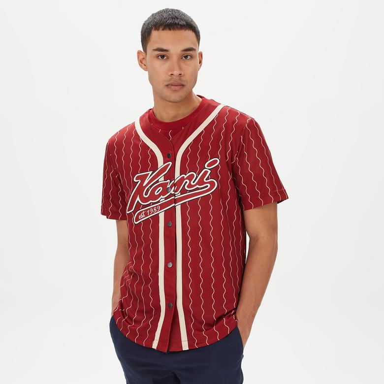 Karl Kani Retro Patch Block College Erkek Krem/Kırmızı Gömlek