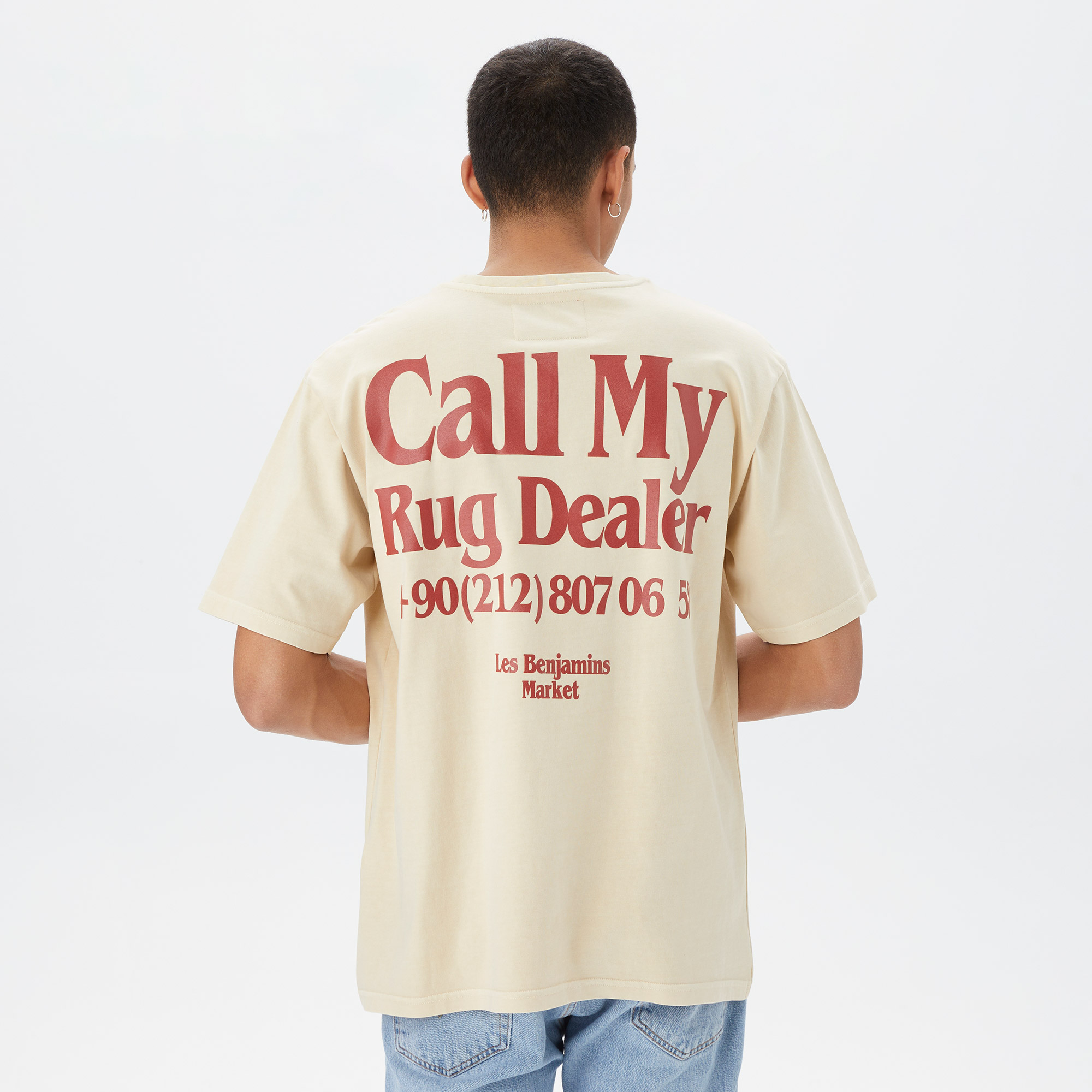 Les Benjamins x Market Call My Unisex Krem T-ShirtXLMARUUTS607