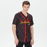 Karl Kani Serif Pinstripe Baseball Erkek Siyah/Kırmızı/Beyaz Gömlek