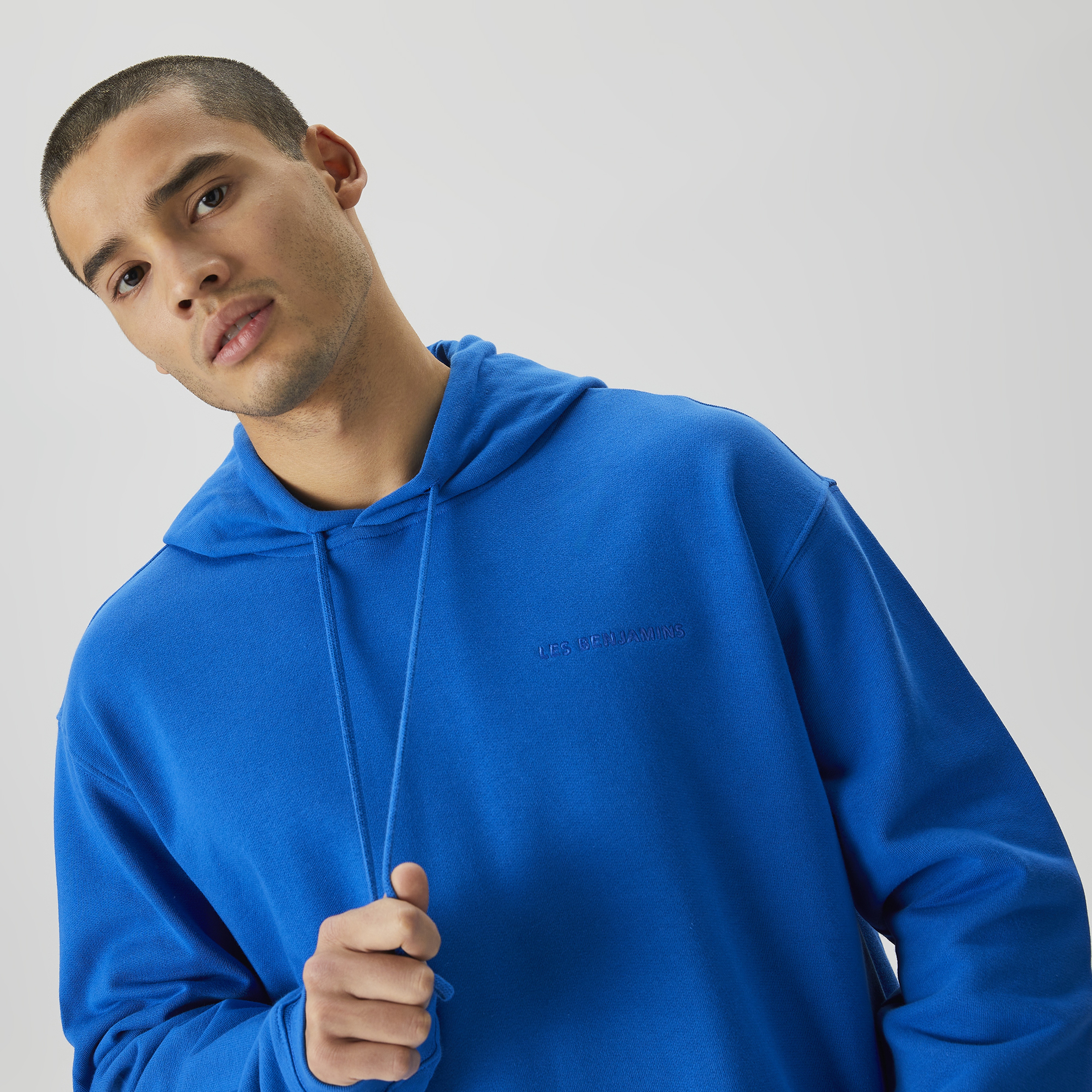 Les Benjamins Essential Erkek Mavi Hoodie