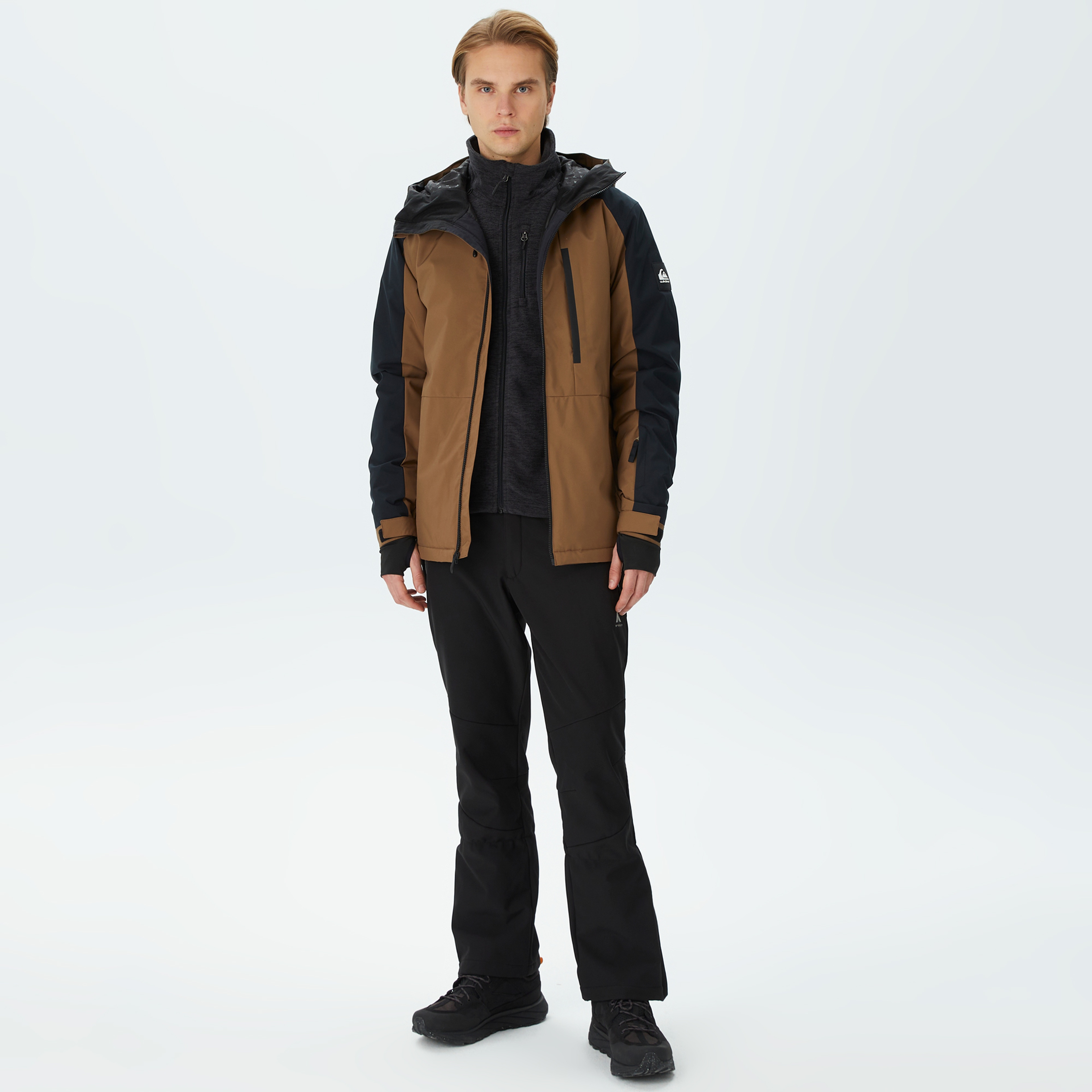 Quiksilver Mission Block Erkek Kahverengi Kayak Montu