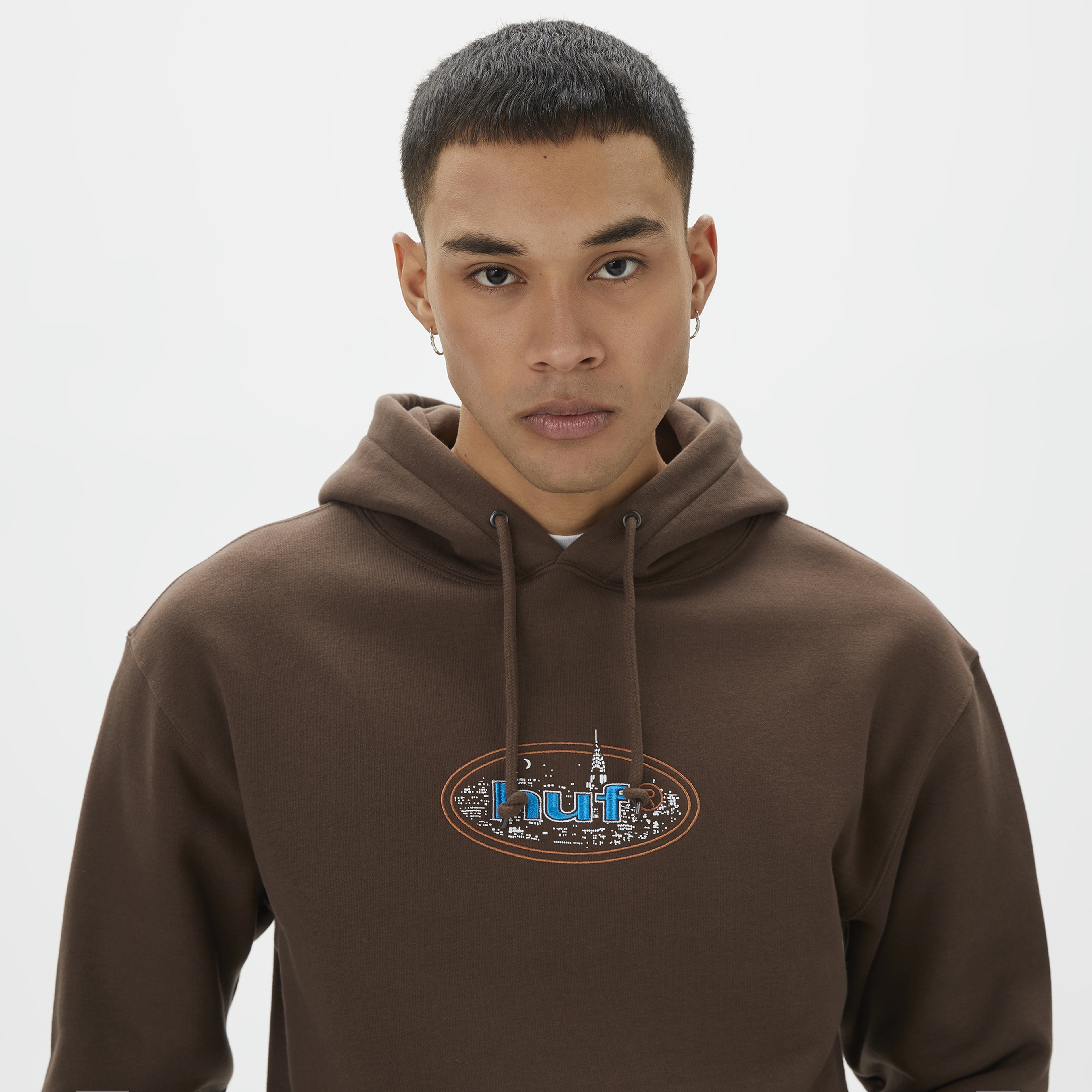 Huf City Lights Erkek Kahverengi Hoodie