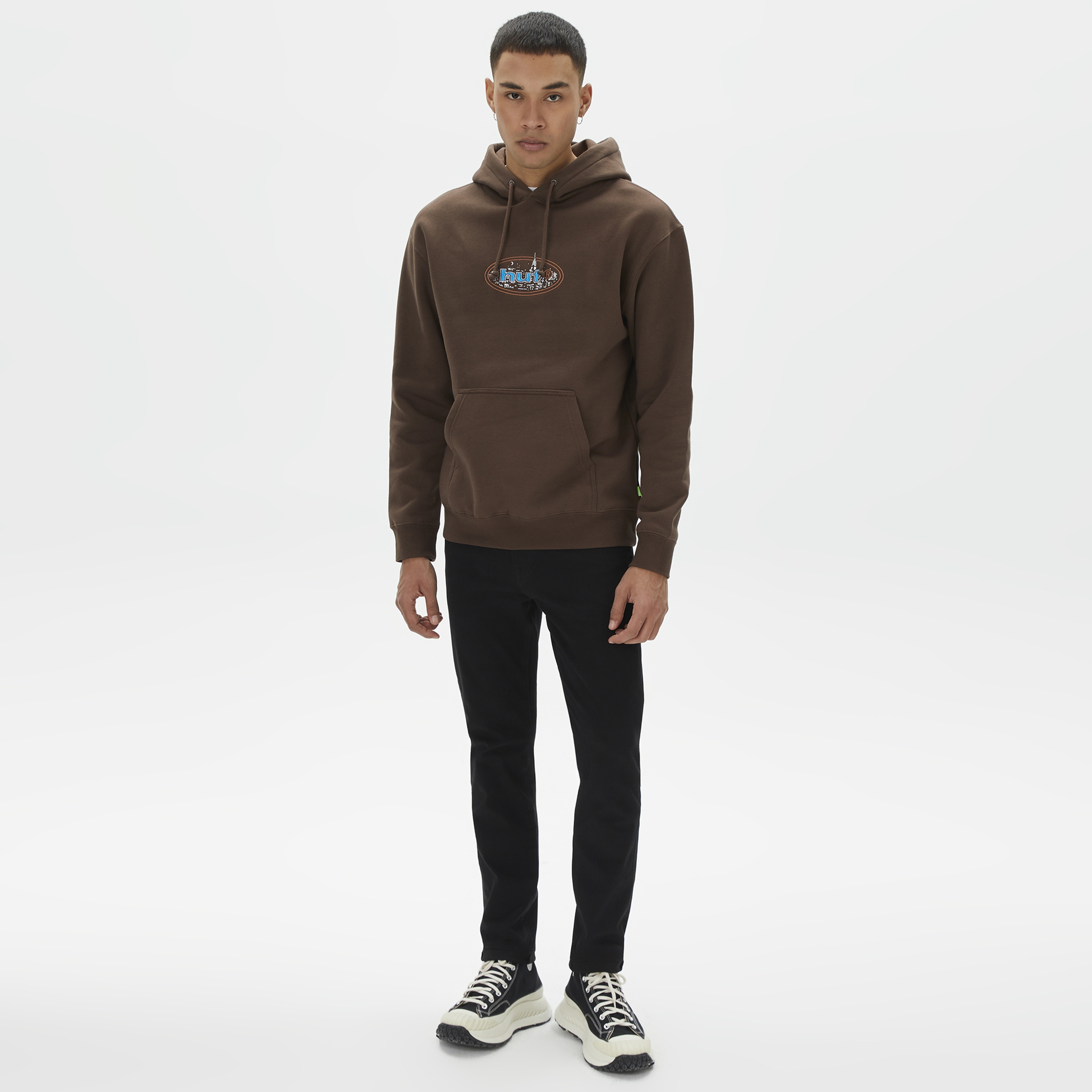 Huf City Lights Erkek Kahverengi Hoodie