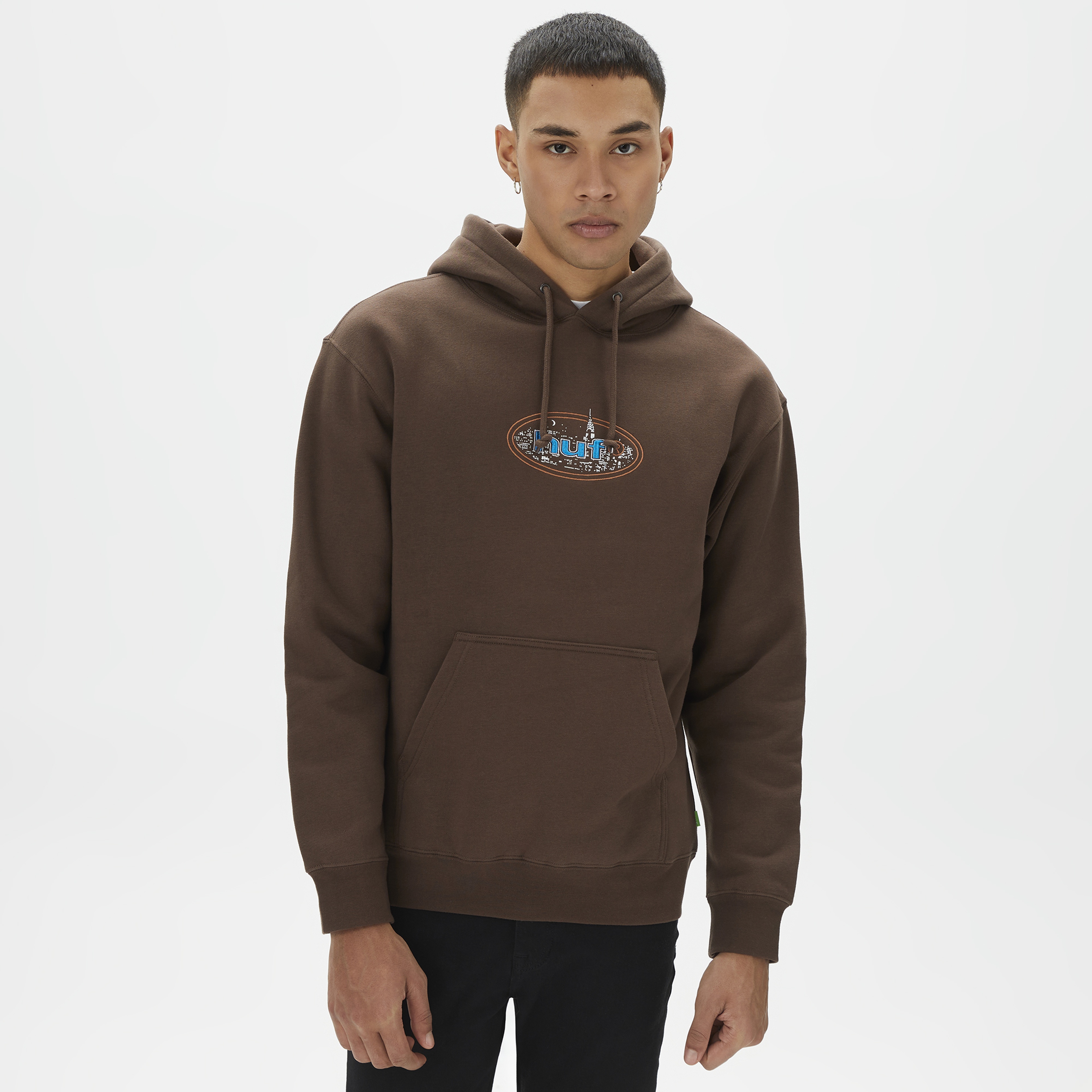 Huf City Lights Erkek Kahverengi Hoodie