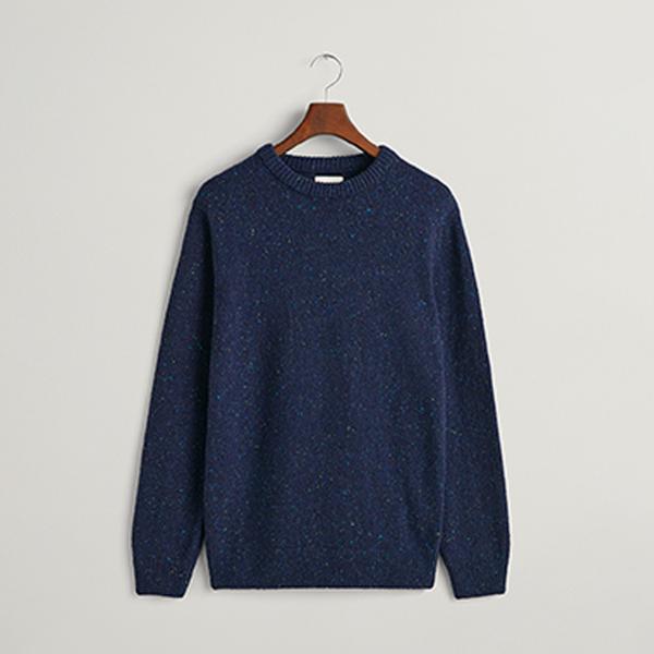 GANT Erkek Lacivert Regular Fit Bisiklet Yaka Kazak