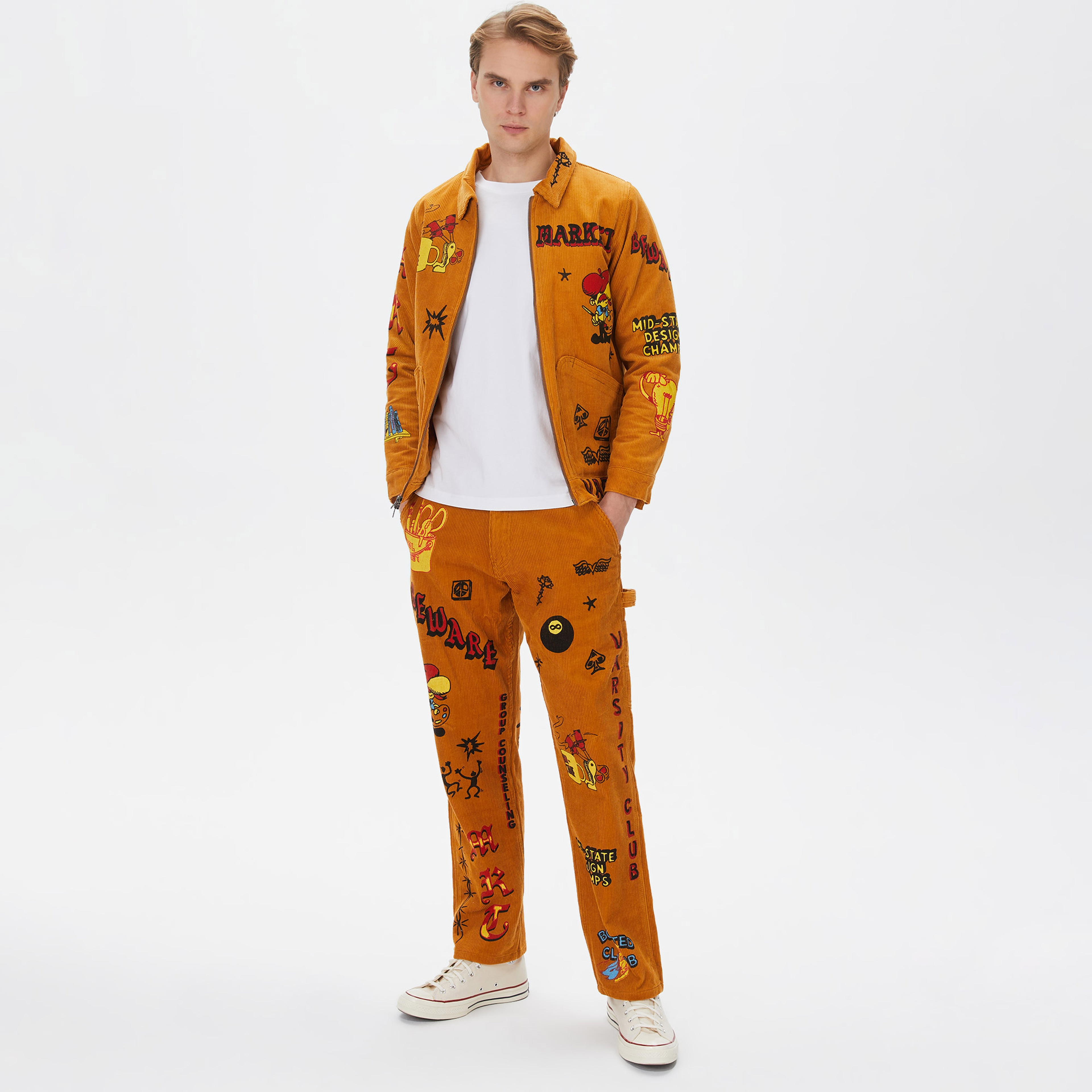 Market Boosted Club Corduroy Erkek Krem Ceket