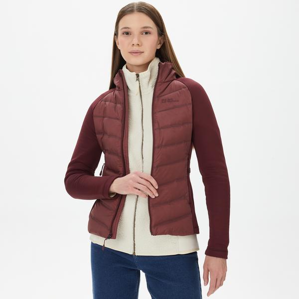 Jack Wolfskin Tasman Down Hybrid Kadın Kahverengi Mont