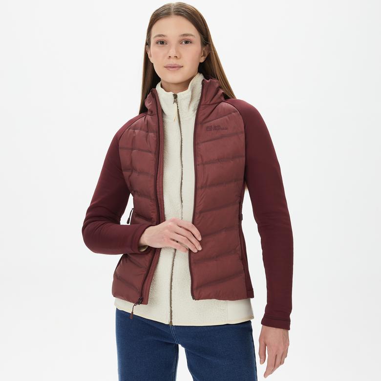 Jack Wolfskin Tasman Down Hybrid Kadın Kahverengi Mont