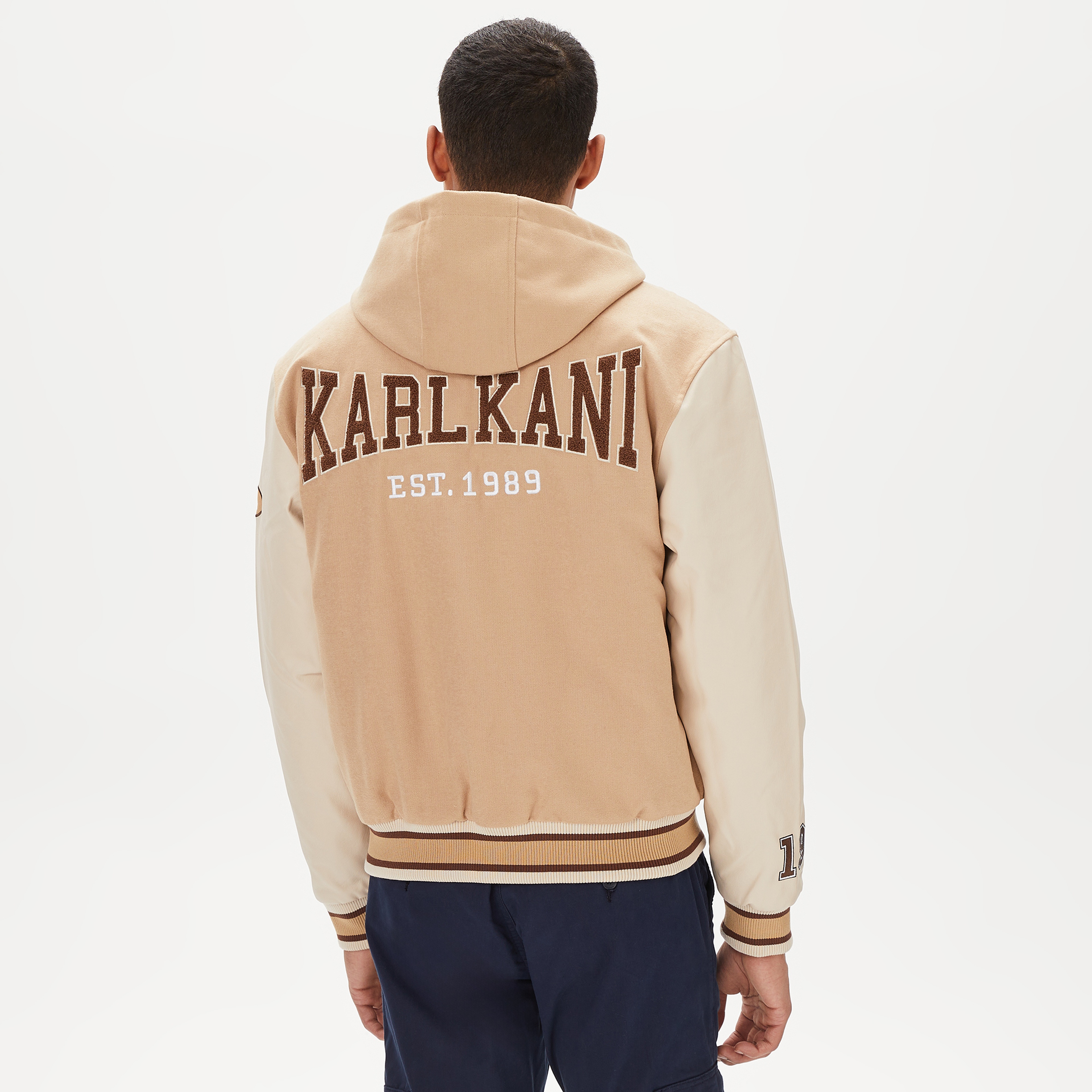 Karl Kani Retro Patch Block College  Erkek Krem Ceket
